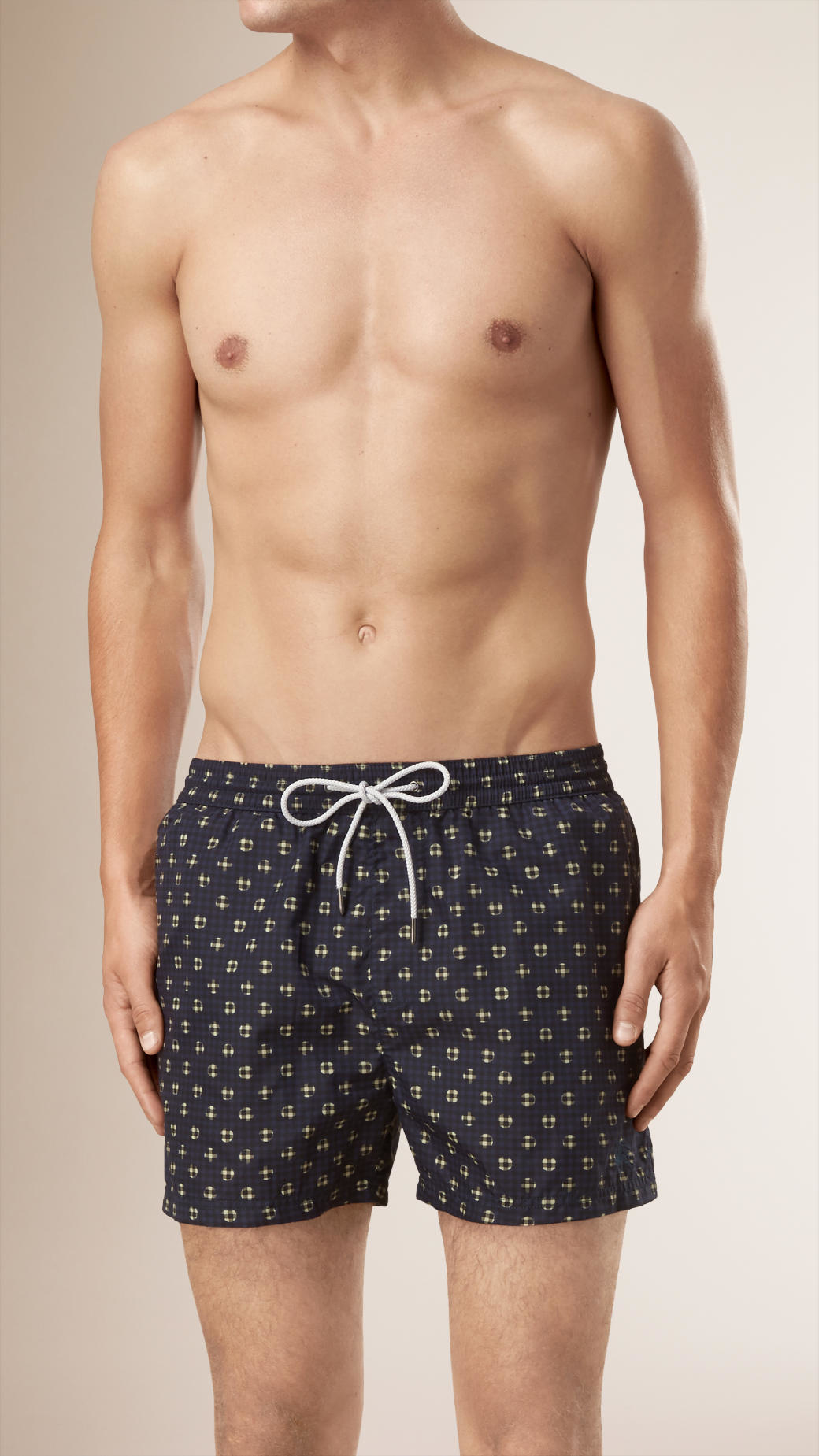 Lyst - Burberry Spotted Check Lightweight Swim Shorts in Blue for Men