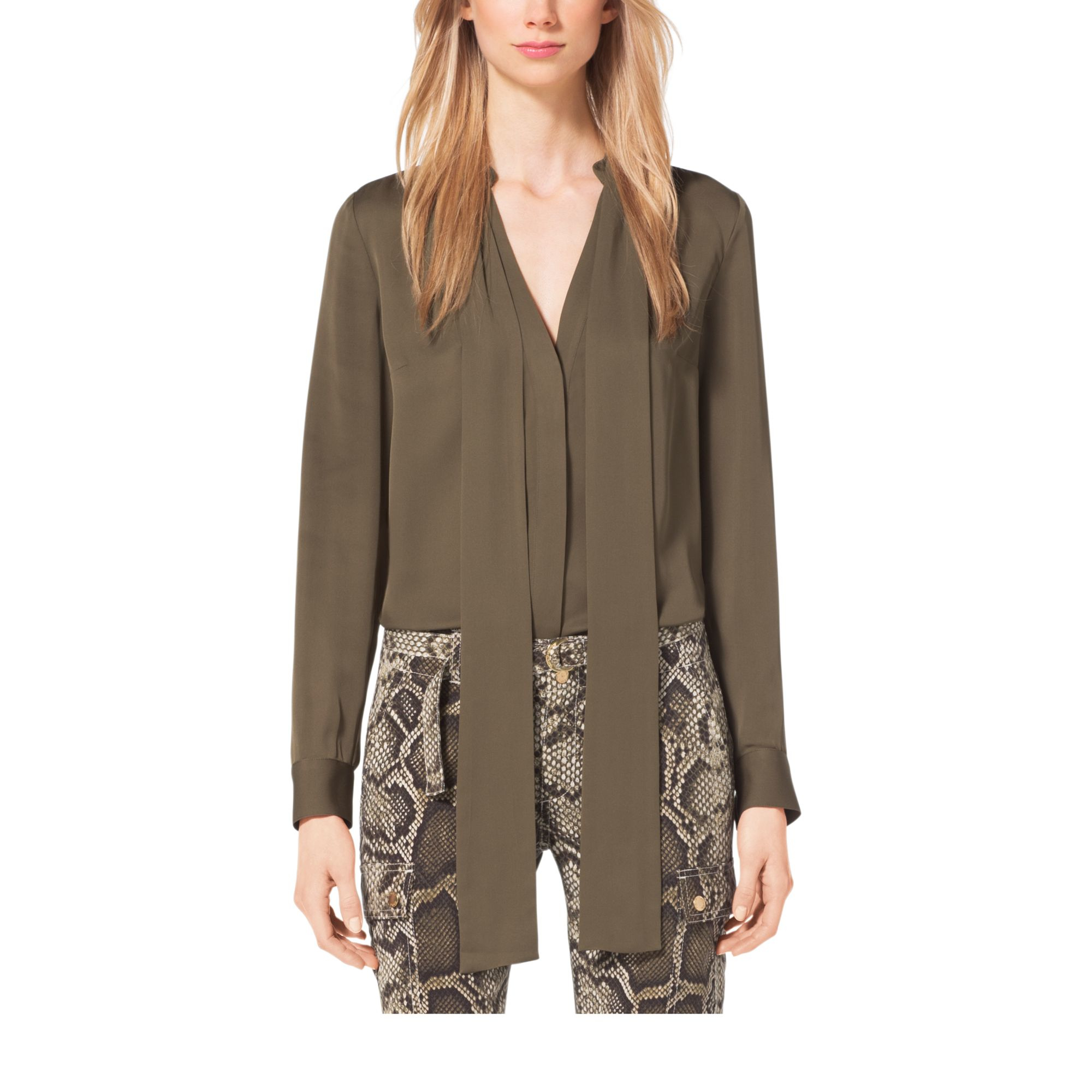 michael kors tie neck blouse