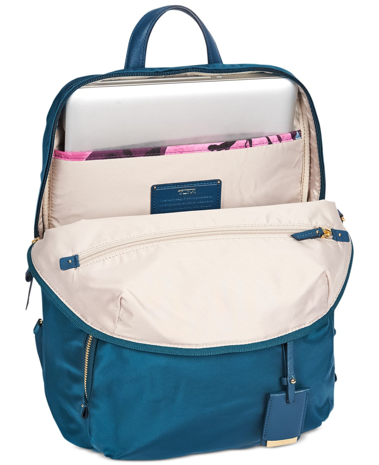 tumi blue backpack