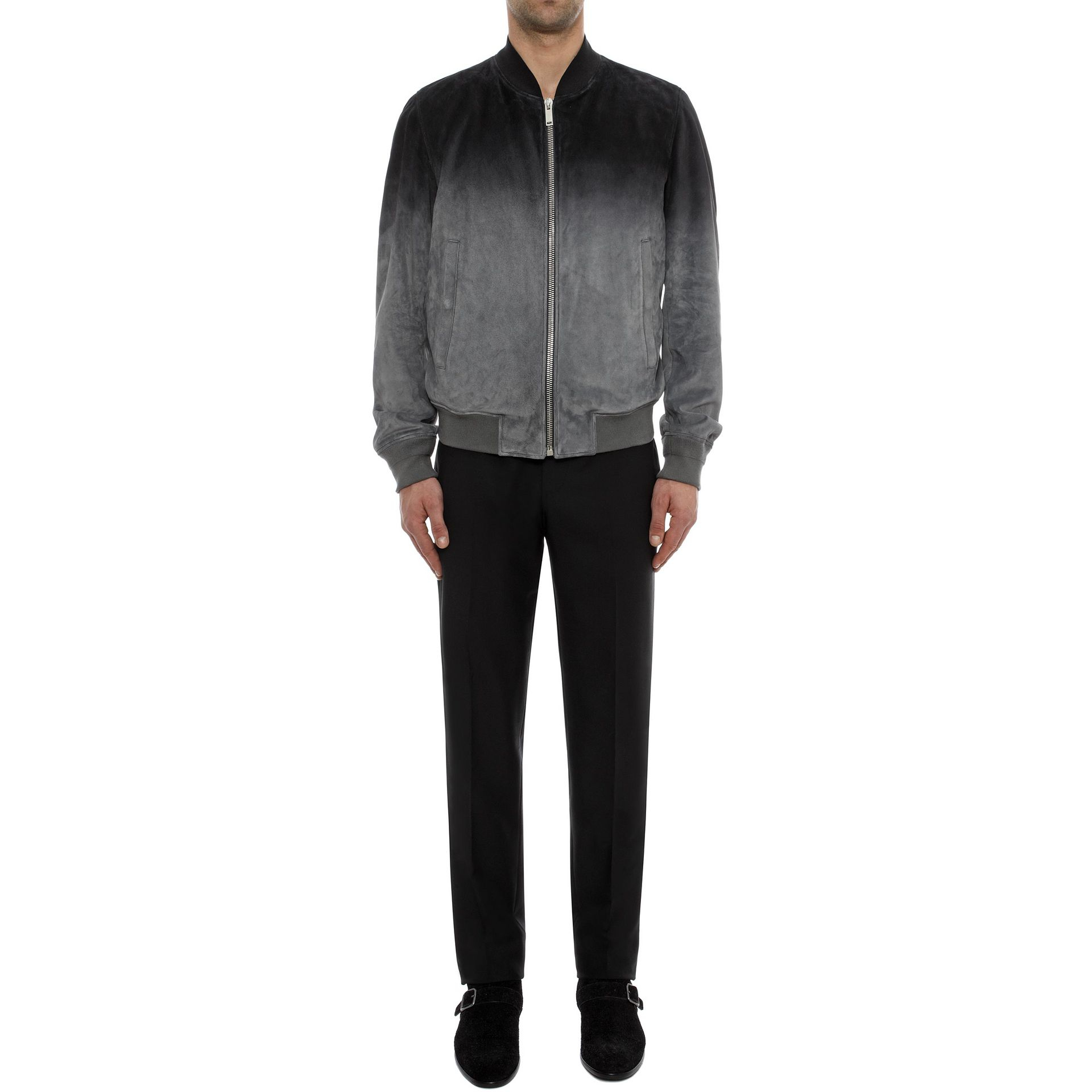 Alexander Mcqueen Degradé Suede Leather Jacket In Black For Men Lyst Gallery