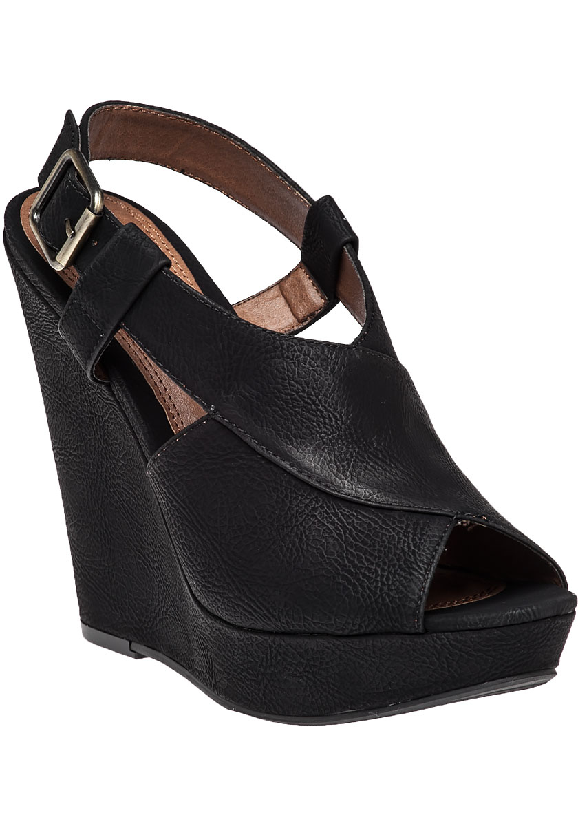 chinese laundry black wedges