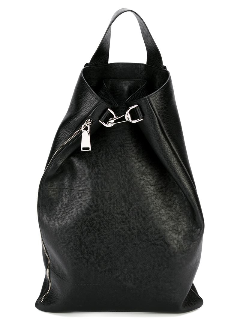 Jil Sander Leather Backpack in Black for Men | Lyst