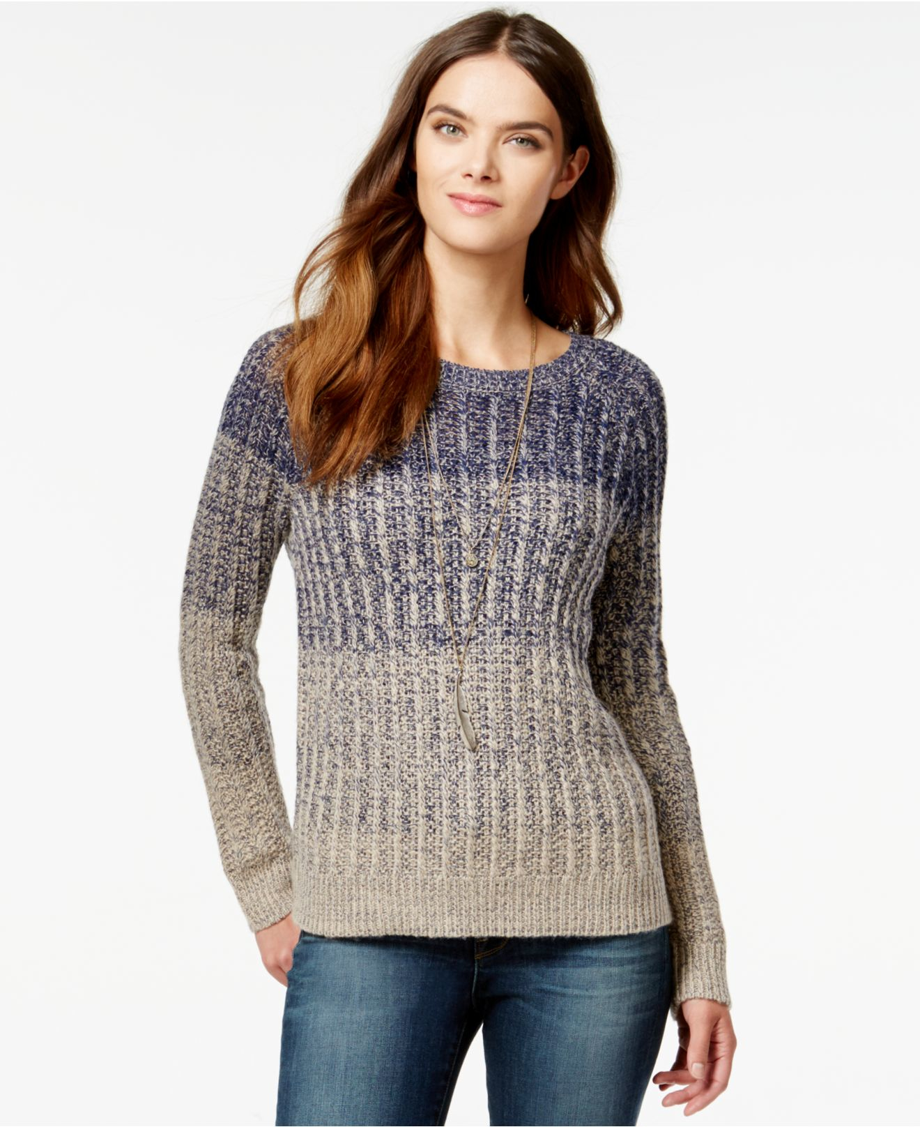 Lucky brand Marled Ombre Pullover Sweater in Blue | Lyst