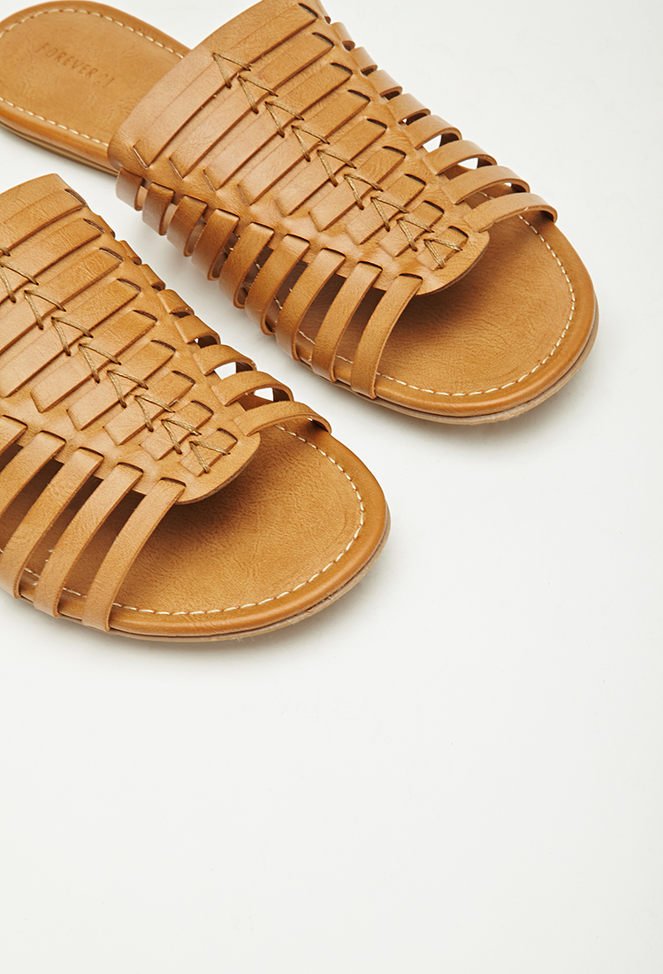 faux leather huarache sandals
