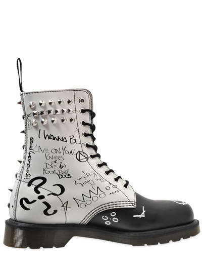 Lyst - Dr. Martens Core Studded Graffiti Leather Boots in Black for Men