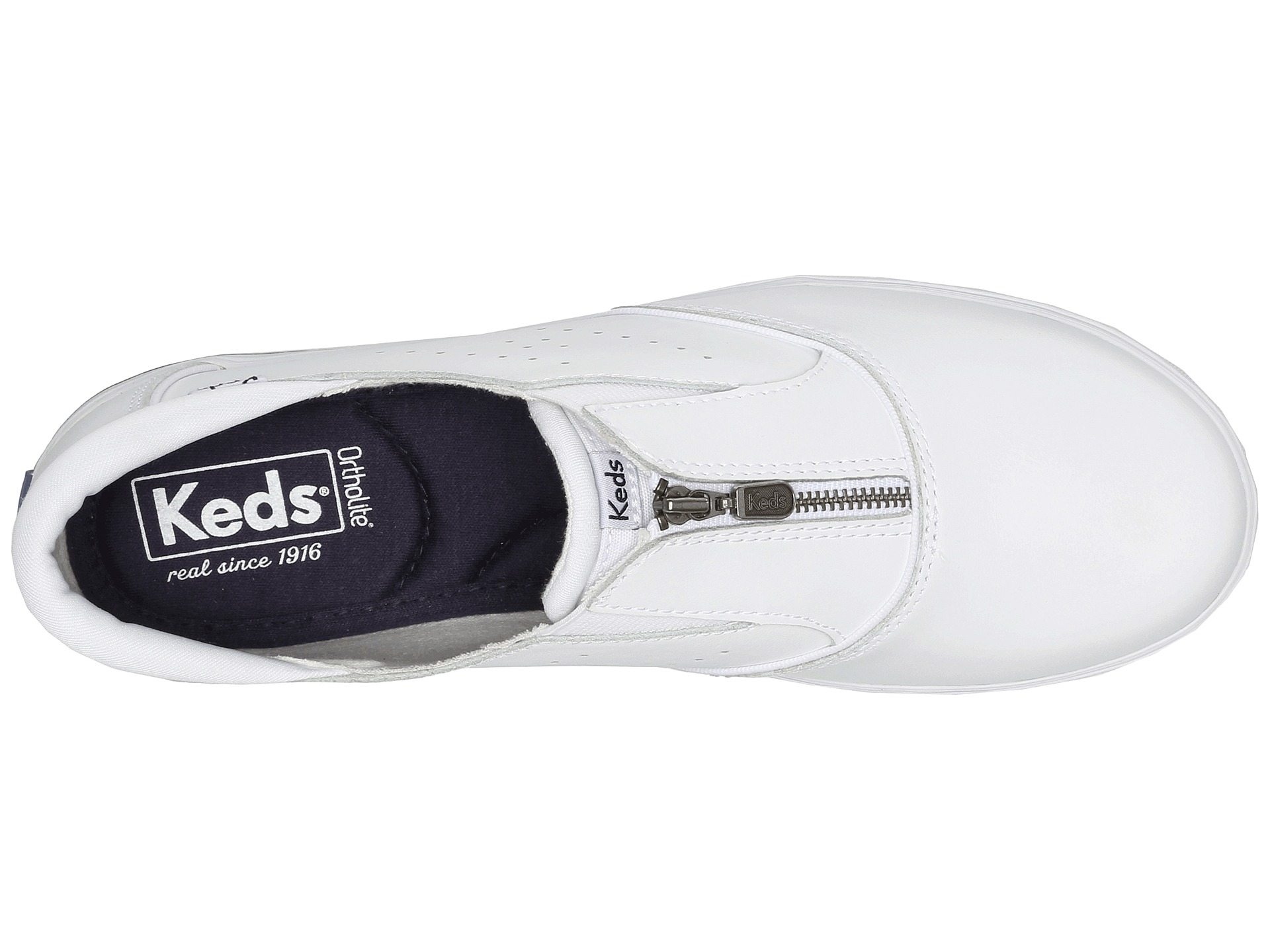 Keds Pacey Zip Smooth Leather in White | Lyst