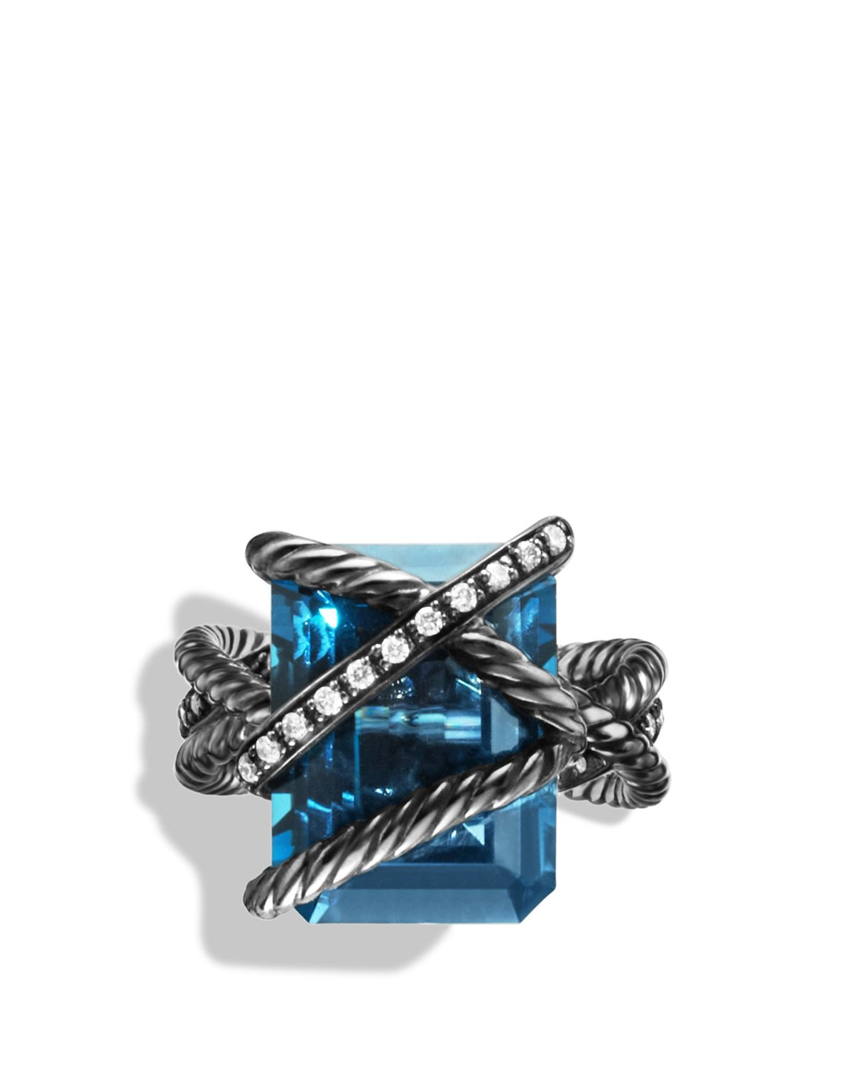 Lyst David Yurman Cable Wrap Ring With Hampton Blue Topaz And