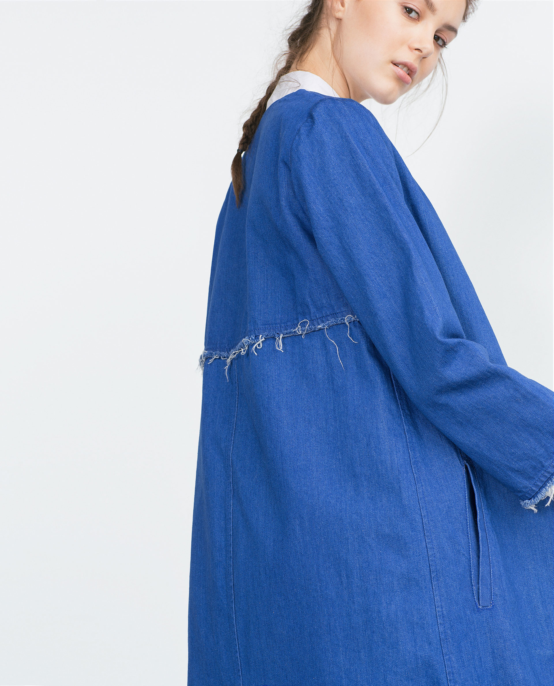 zara pastel blue coat