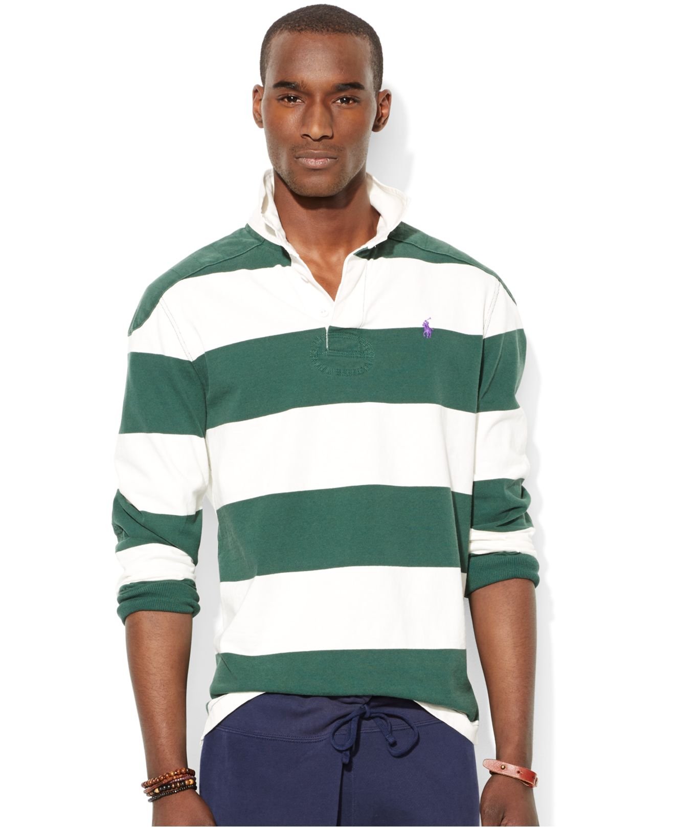 Polo Ralph Striped Shirt in Green for Men | Lyst