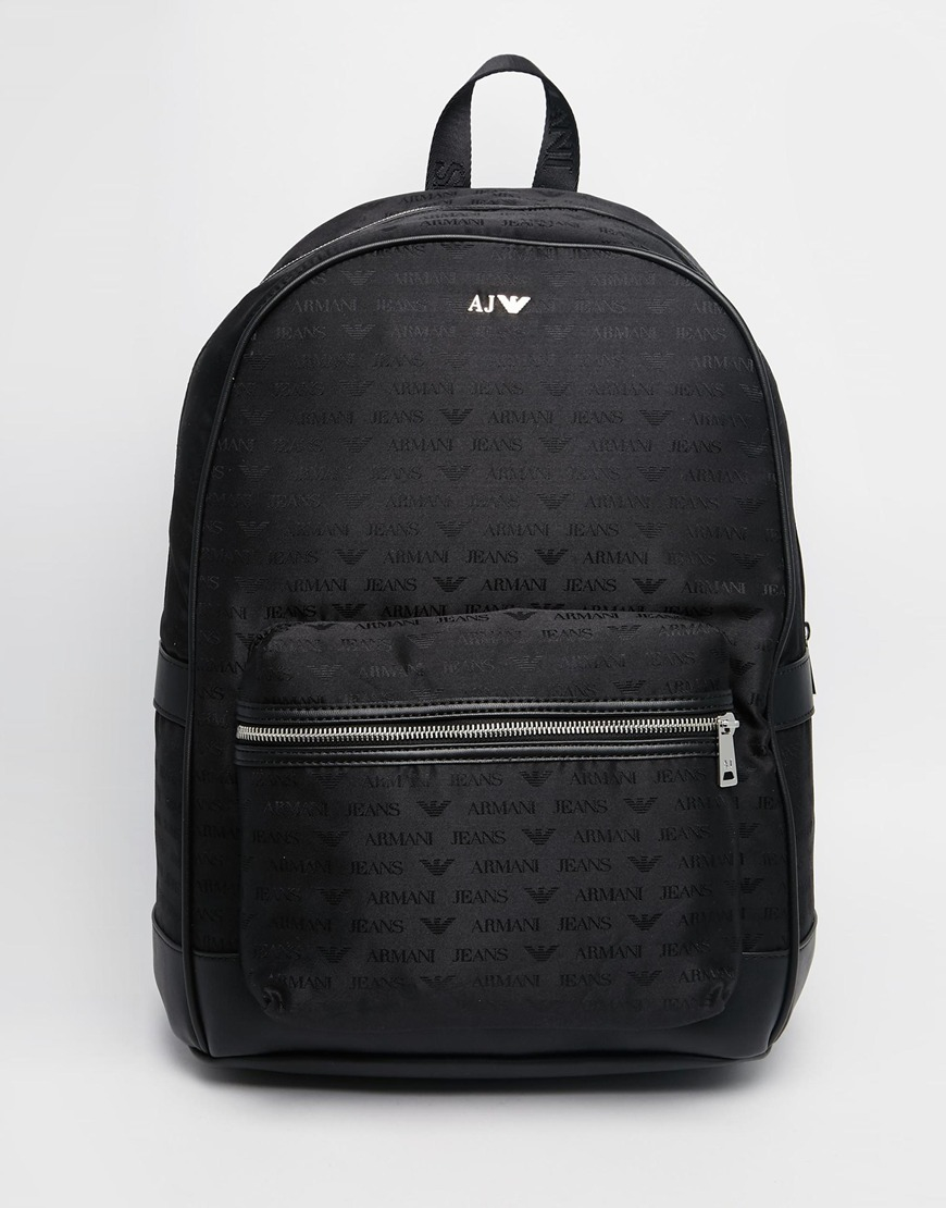 black armani backpack