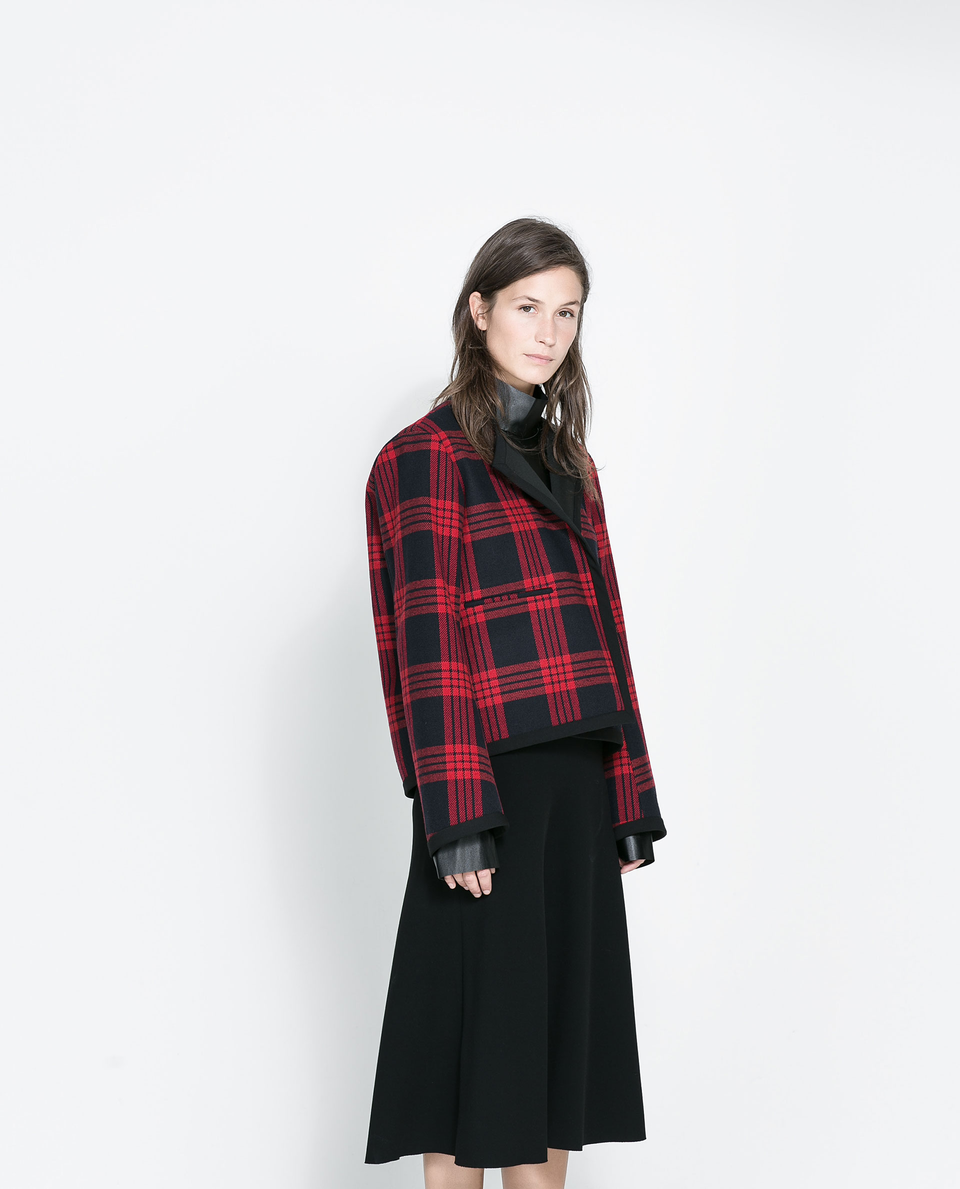 zara checked jacket womens