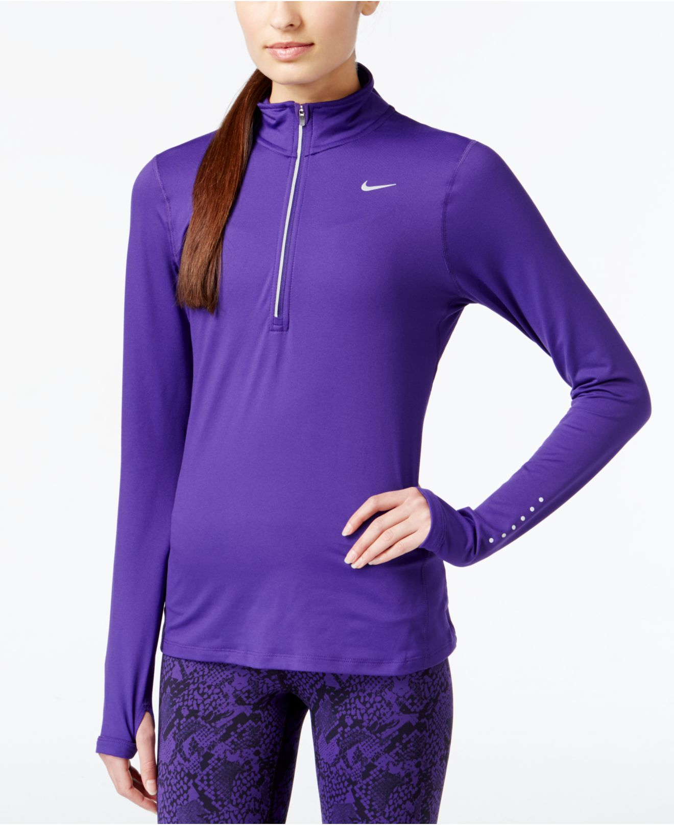 dynamisk plade han Nike Element Dri-fit Half-zip Running Top in Purple | Lyst