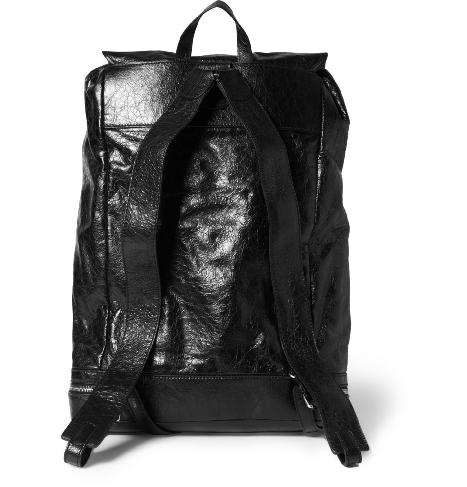 balenciaga black leather backpack