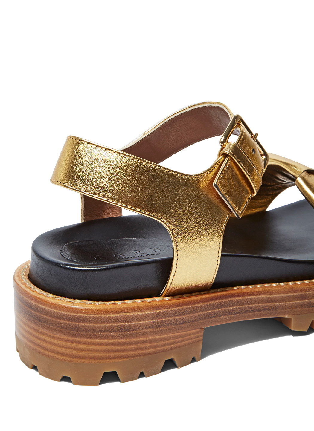 Lyst - Marni Women's Chunky Leather Sandals In Gold in Metallic