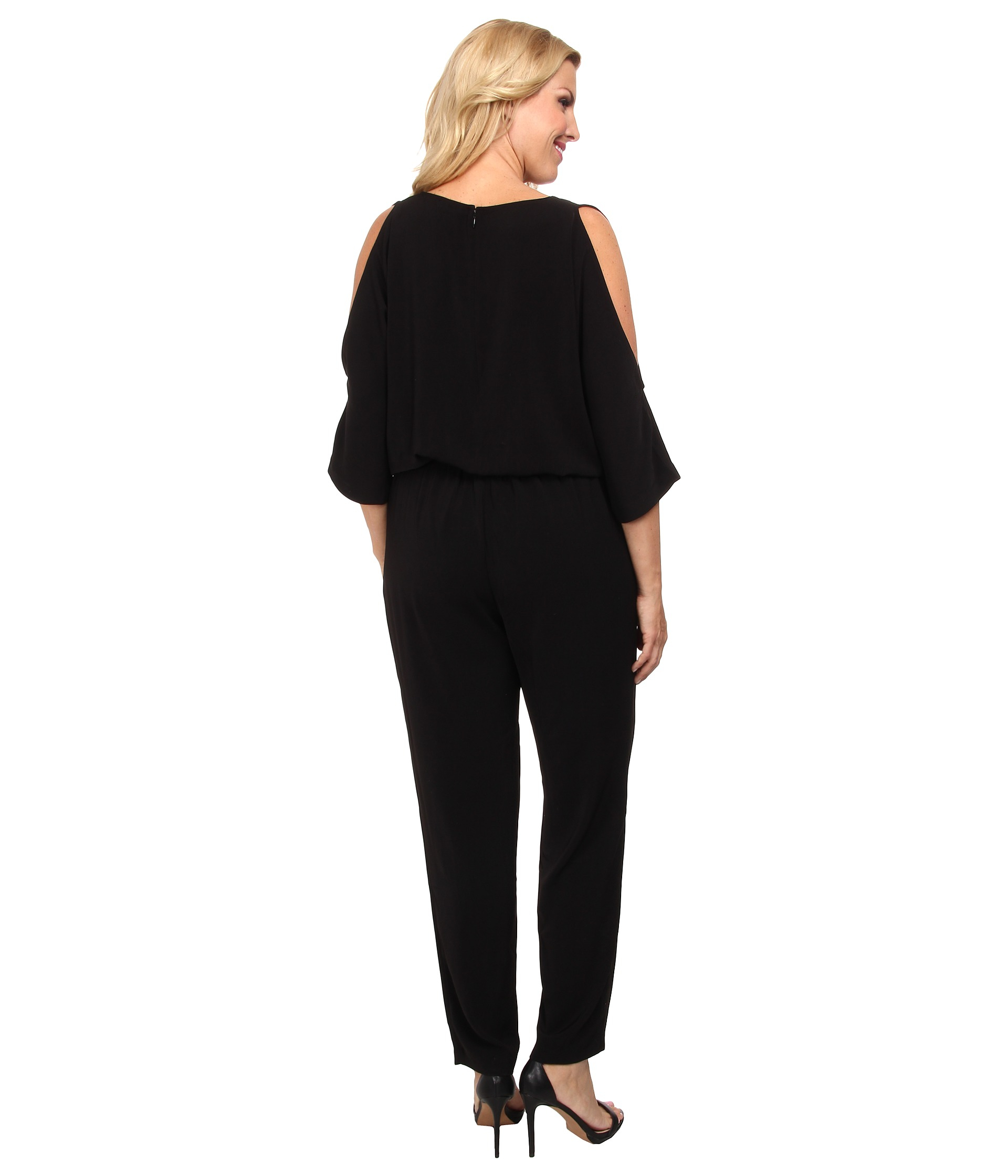plus size cold shoulder jumpsuit