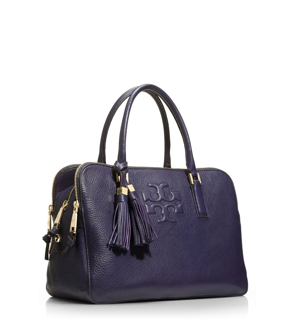 Tory Burch Thea Triple Zip Compartment Satchel in Blue - Lyst