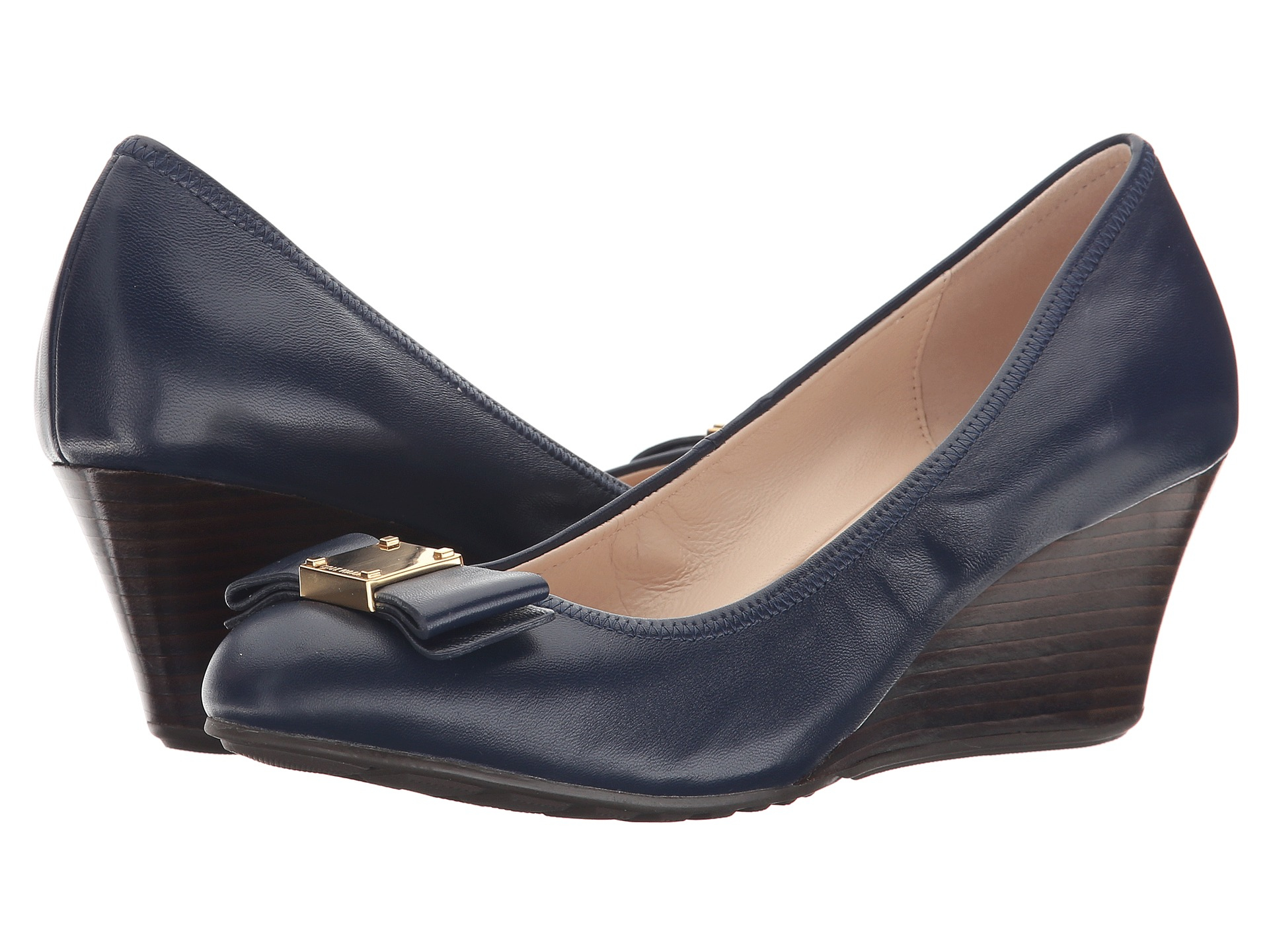 Cole Haan Tali Grand Bow Wedge 65 in Blue (Blazer Blue) | Lyst