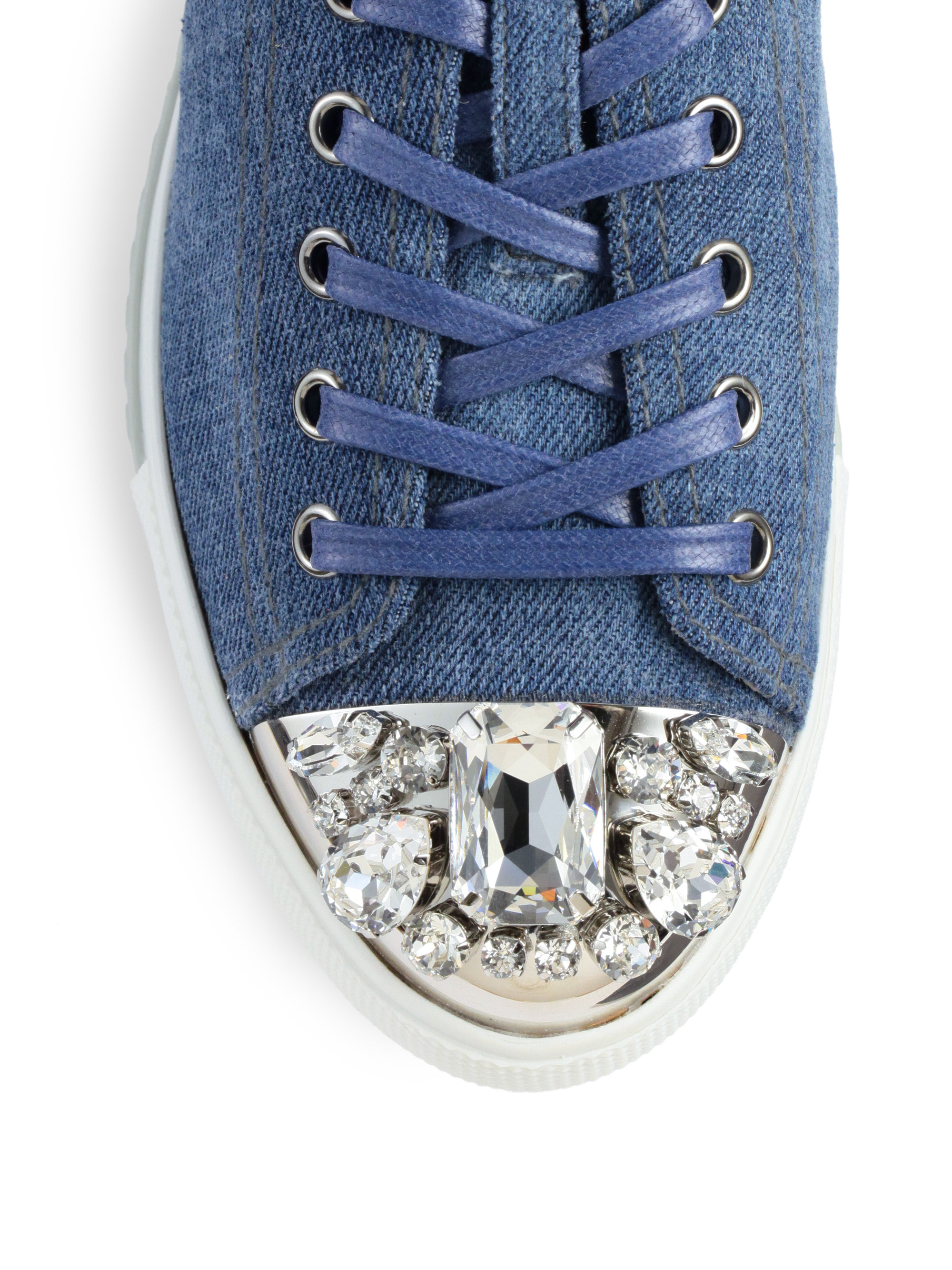 miu miu denim shoes