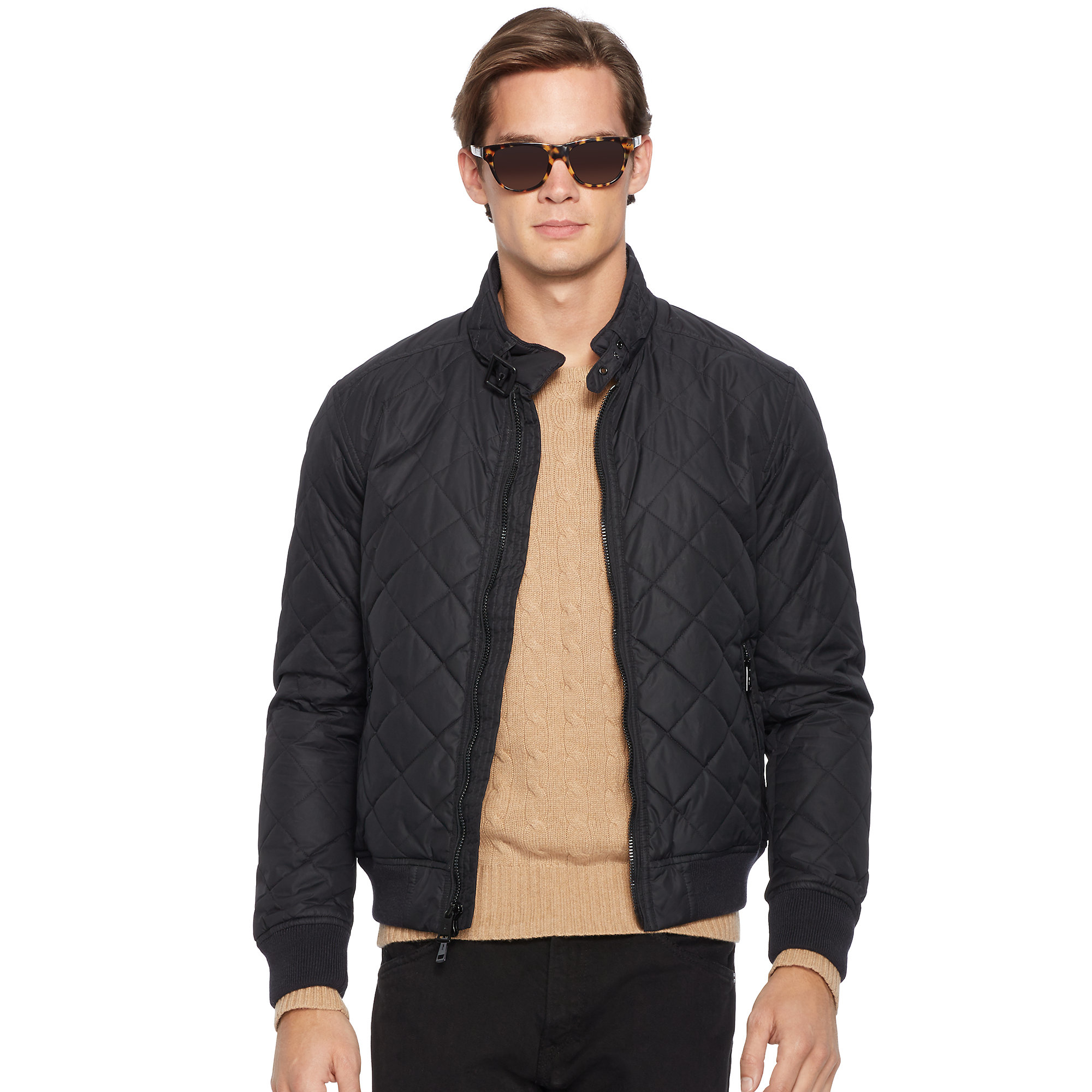 Polo ralph lauren Quilted Bomber Jacket in Black for Men | Lyst