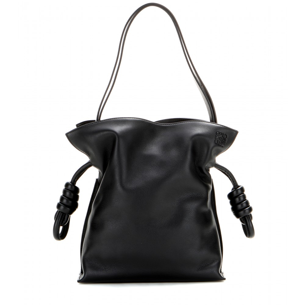 Loewe Heel Small Leather Shoulder Bag In Black IUCN Water