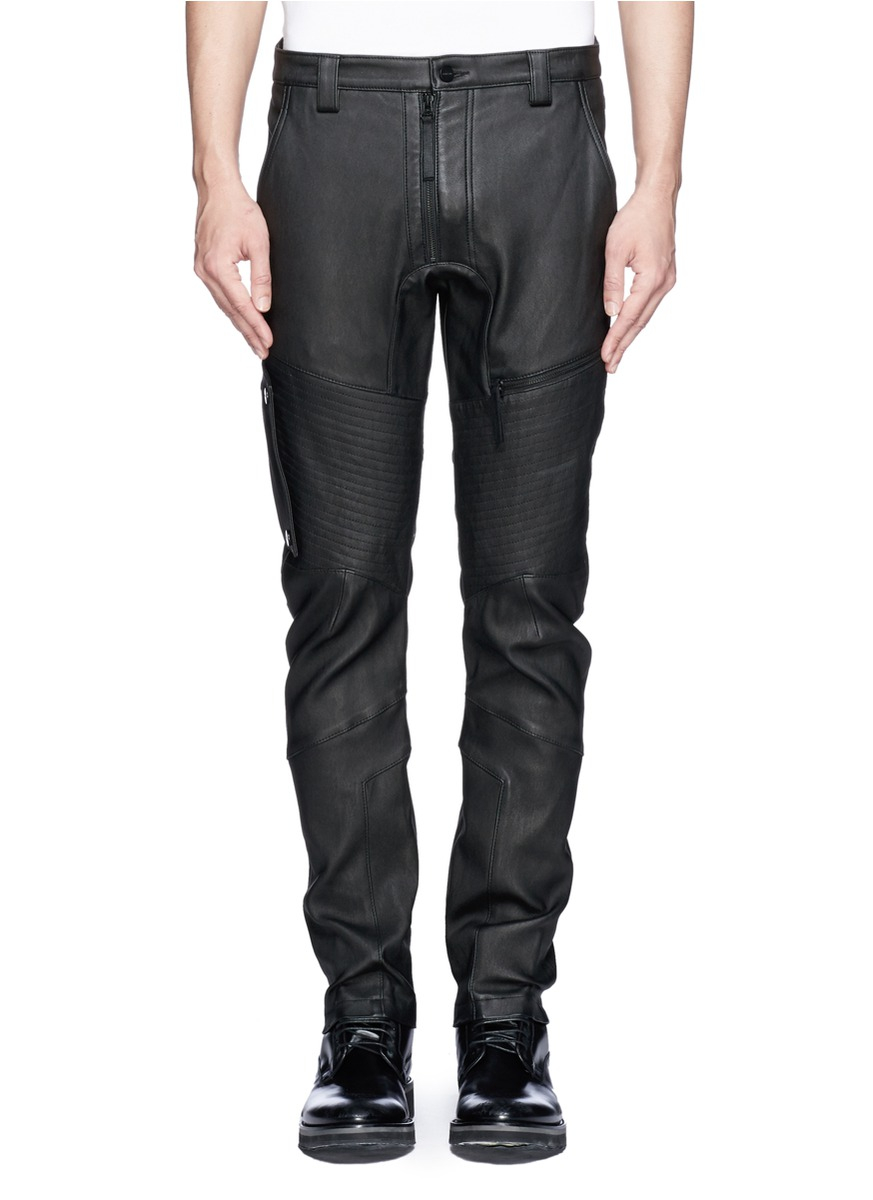 Helmut Lang Lamb Leather Pants in Black for Men - Lyst
