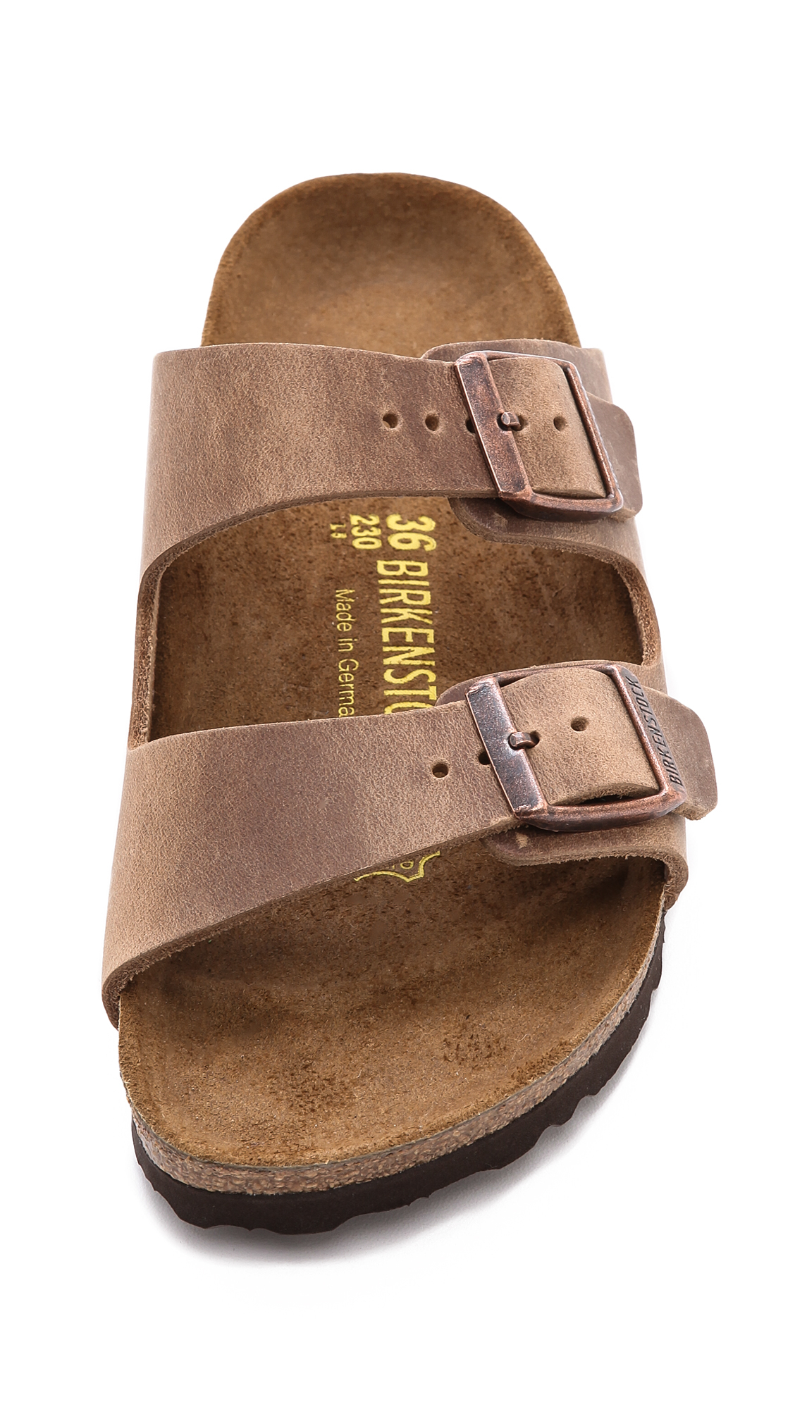 birkenstock 2 strap brown