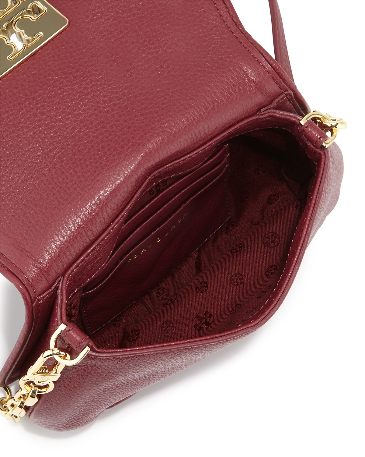 Tory Burch Britten Mini Leather Crossbody Bag in Red Lyst
