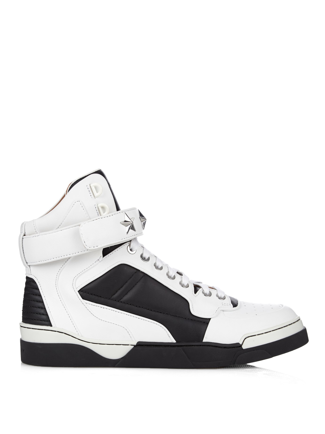 Givenchy Tyson Star-Studded Leather High-Top Sneakers in Black | Lyst