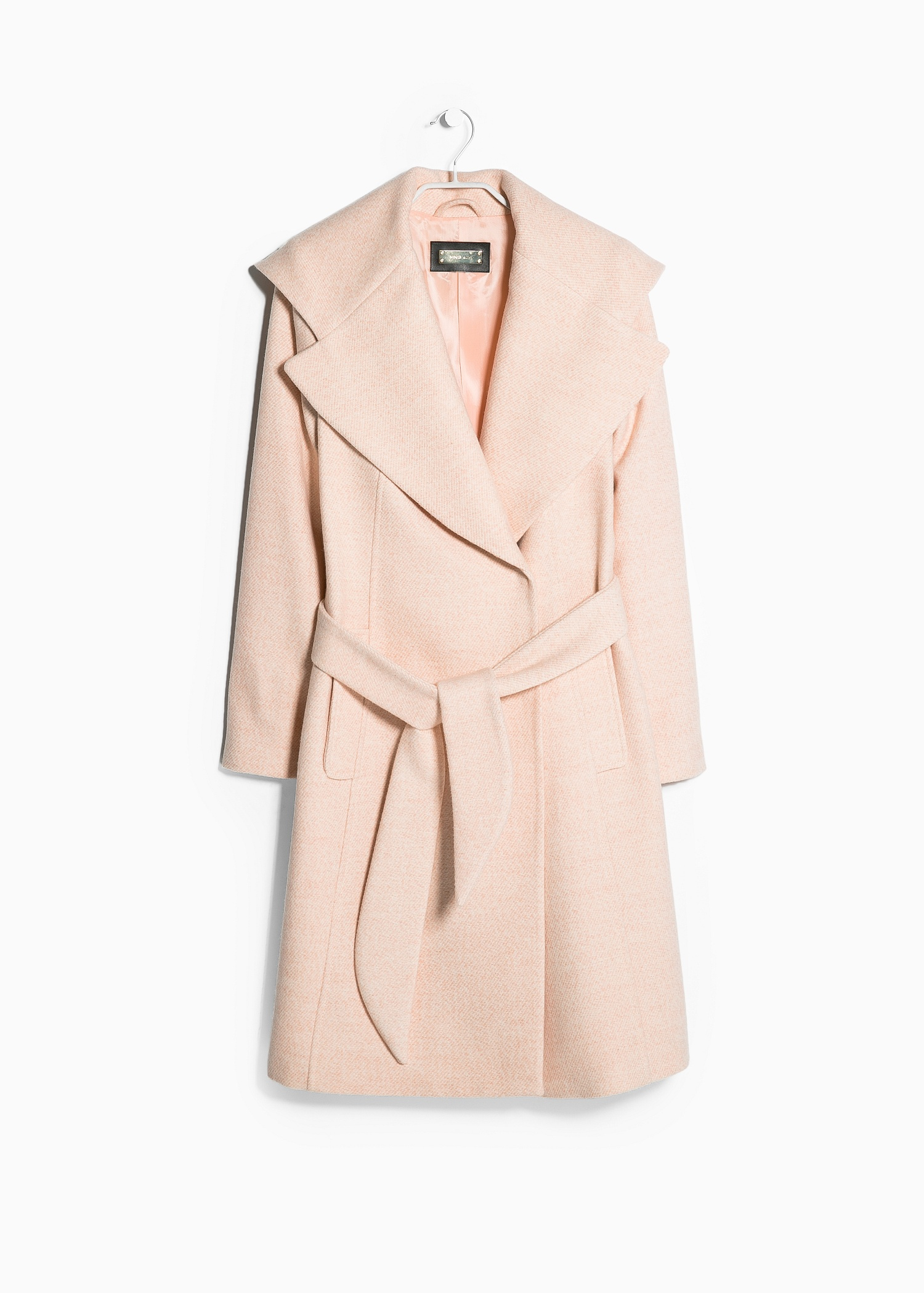 Mango Wide Lapel WoolBlend Coat in ltPastel Pink (Pink) Lyst