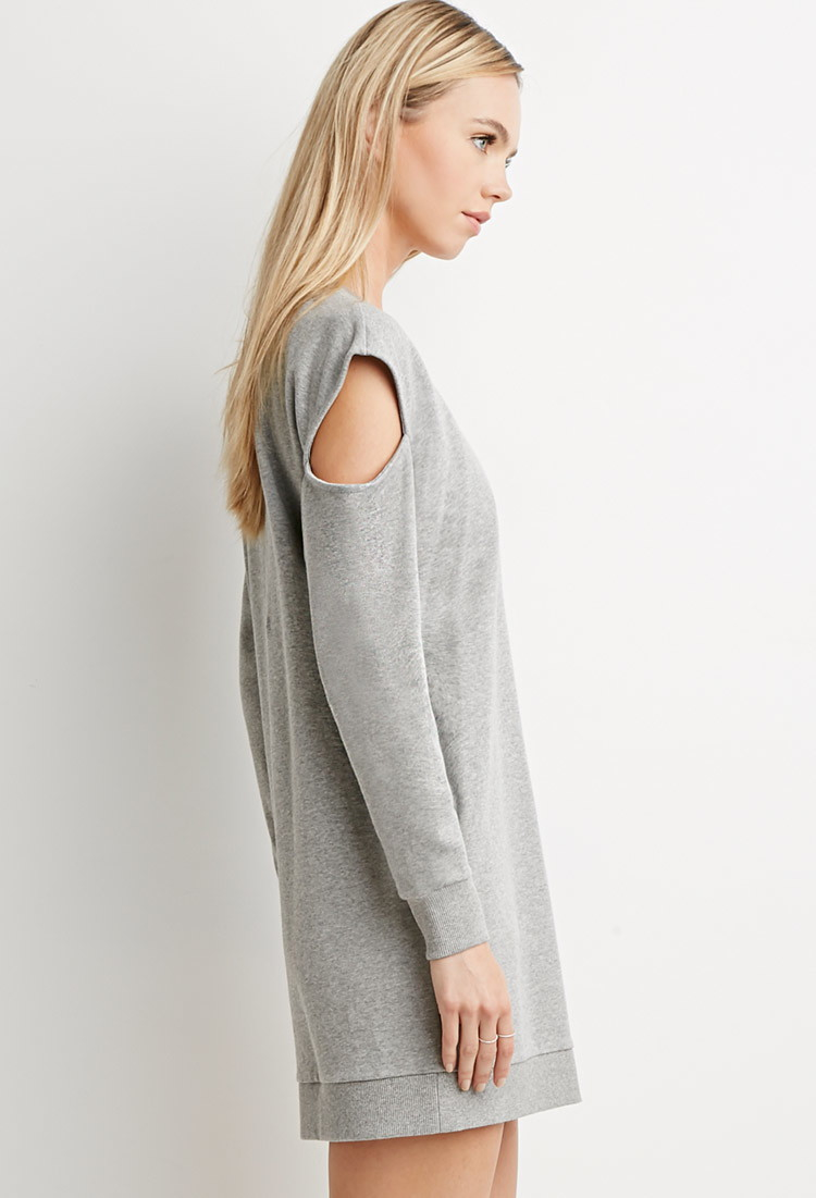 Forever 21 Contemporary Cutoutshoulder Sweatshirt Dress in Gray Lyst