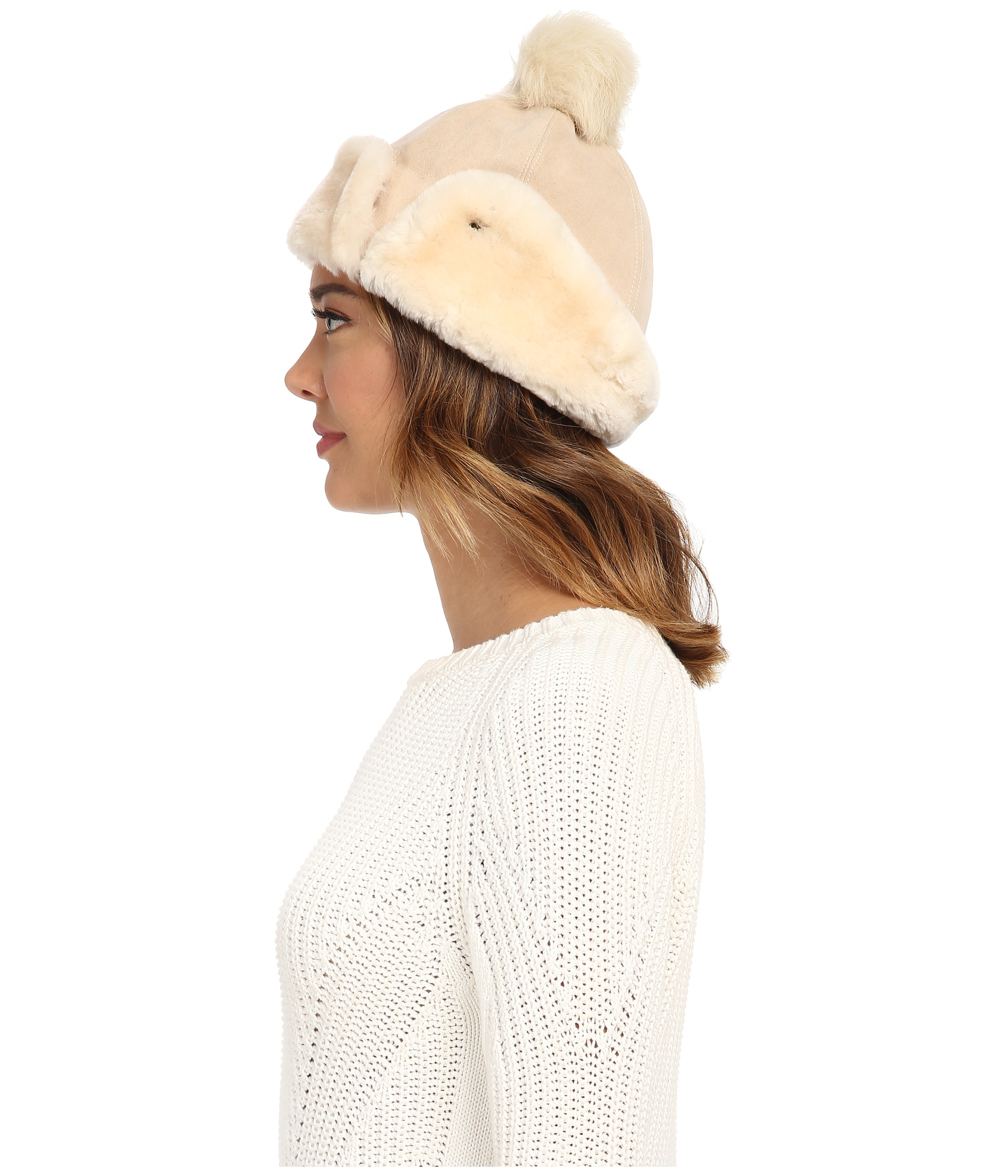UGG Heritage Up Flap Hat W/ Pom in 