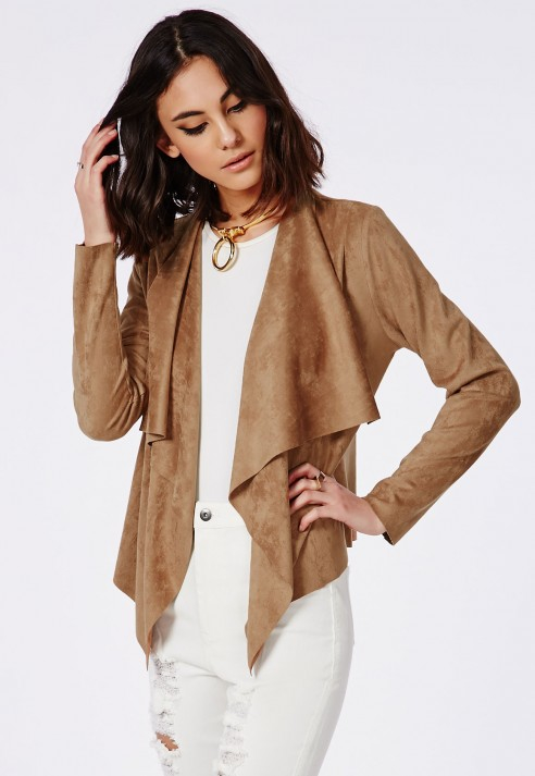 waterfall faux suede jacket