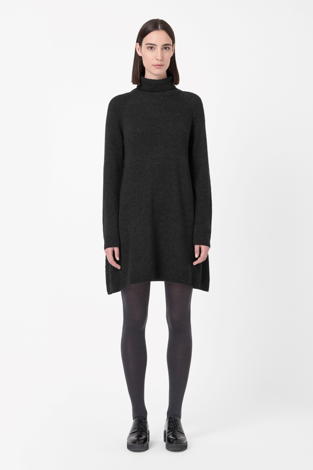 Cos Rollneck Knit Dress in Gray (Grey Dark) | Lyst