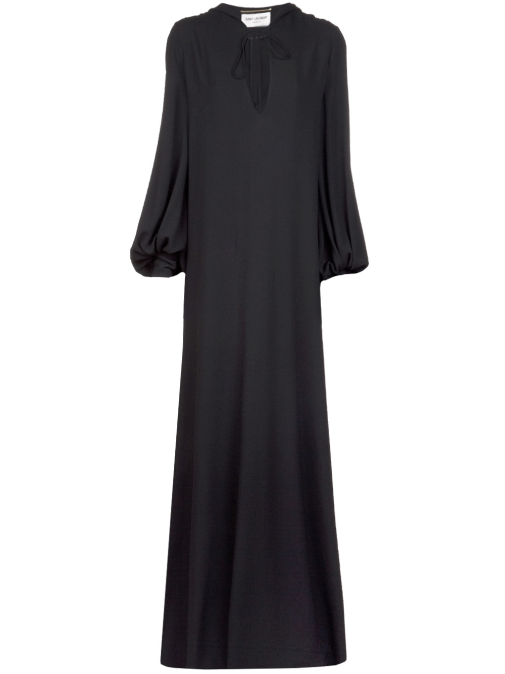 Lyst - Saint Laurent Long Hooded Dress in Black