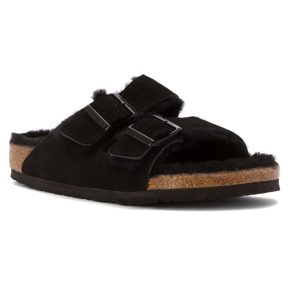 birkenstock women's arizona suede shearling sandals