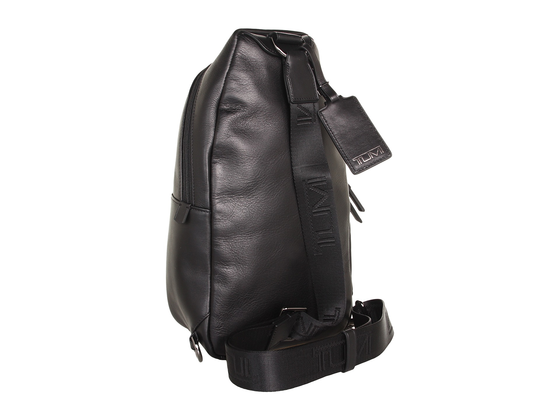 tumi leather sling bag