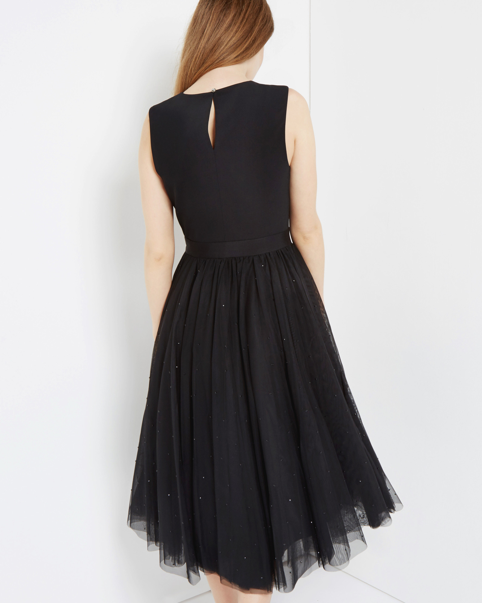 Ted Baker Embellished Full Skirt Tulle Dress in Black | Lyst