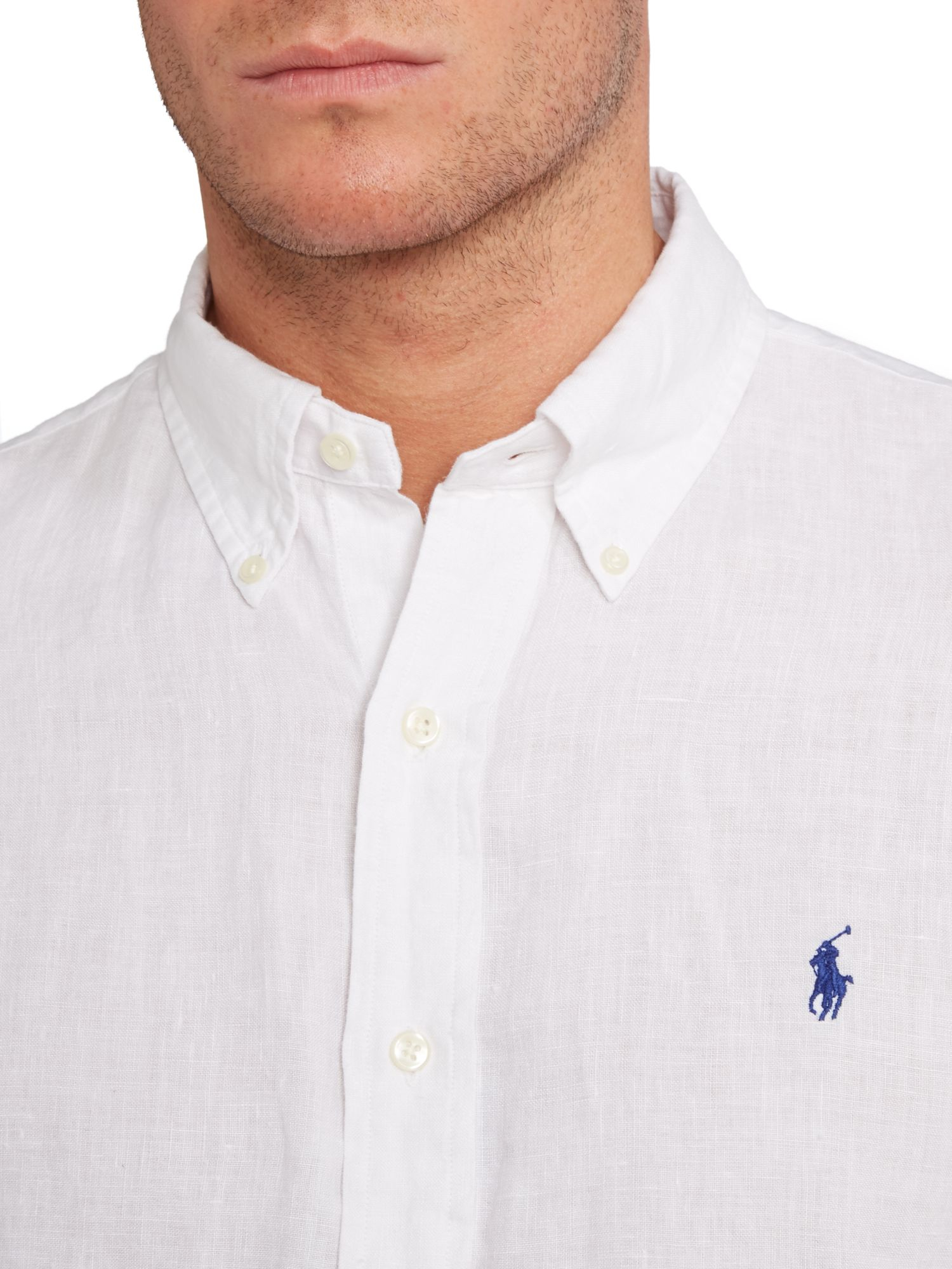 Polo ralph lauren Ralph Lauren Slim Fit Linen Shirt in White for Men | Lyst