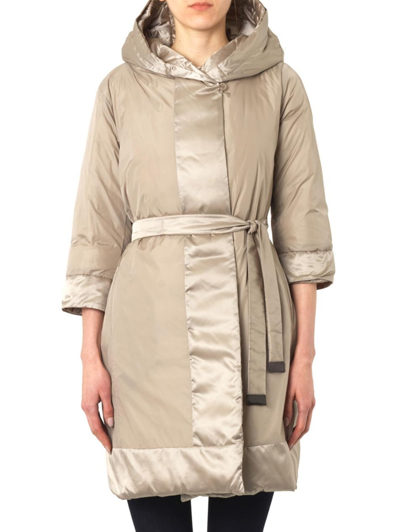 Max Mara Novef Reversible Coat in Natural Lyst