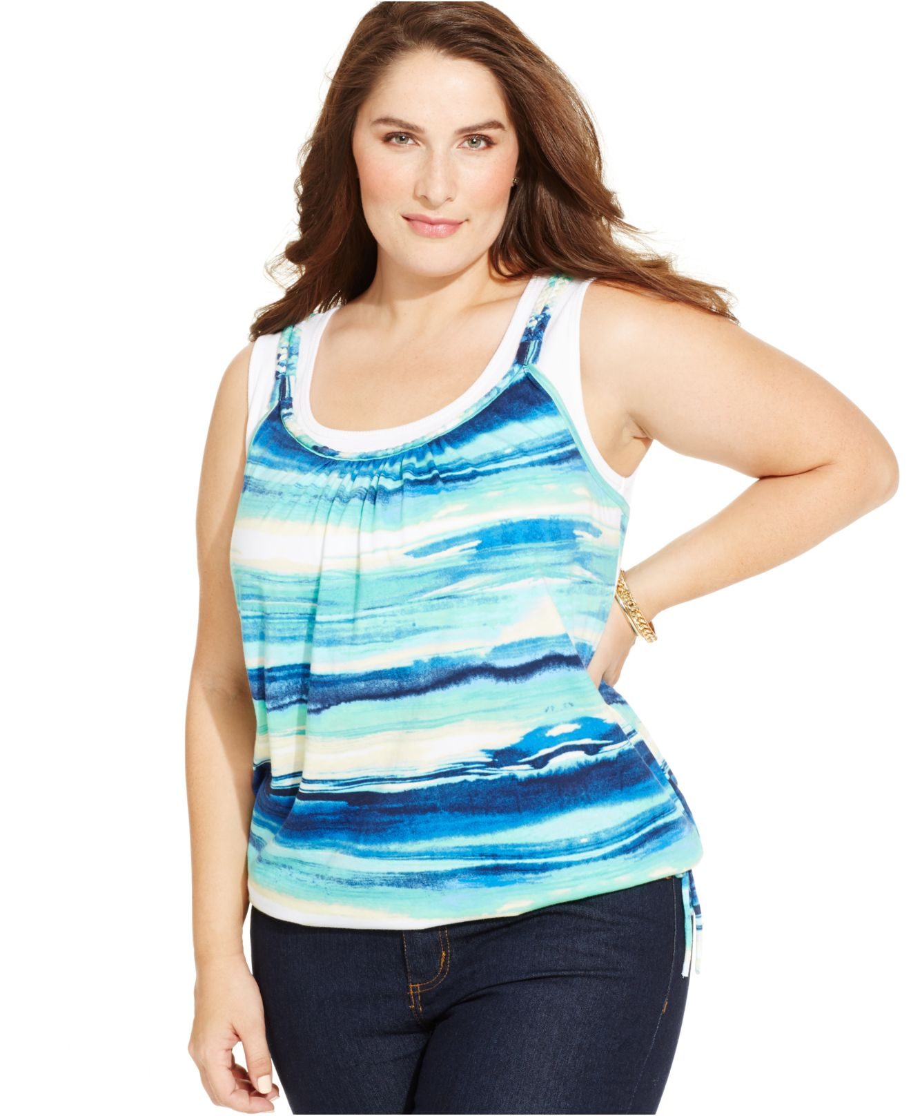 plus size long tank tops for layering