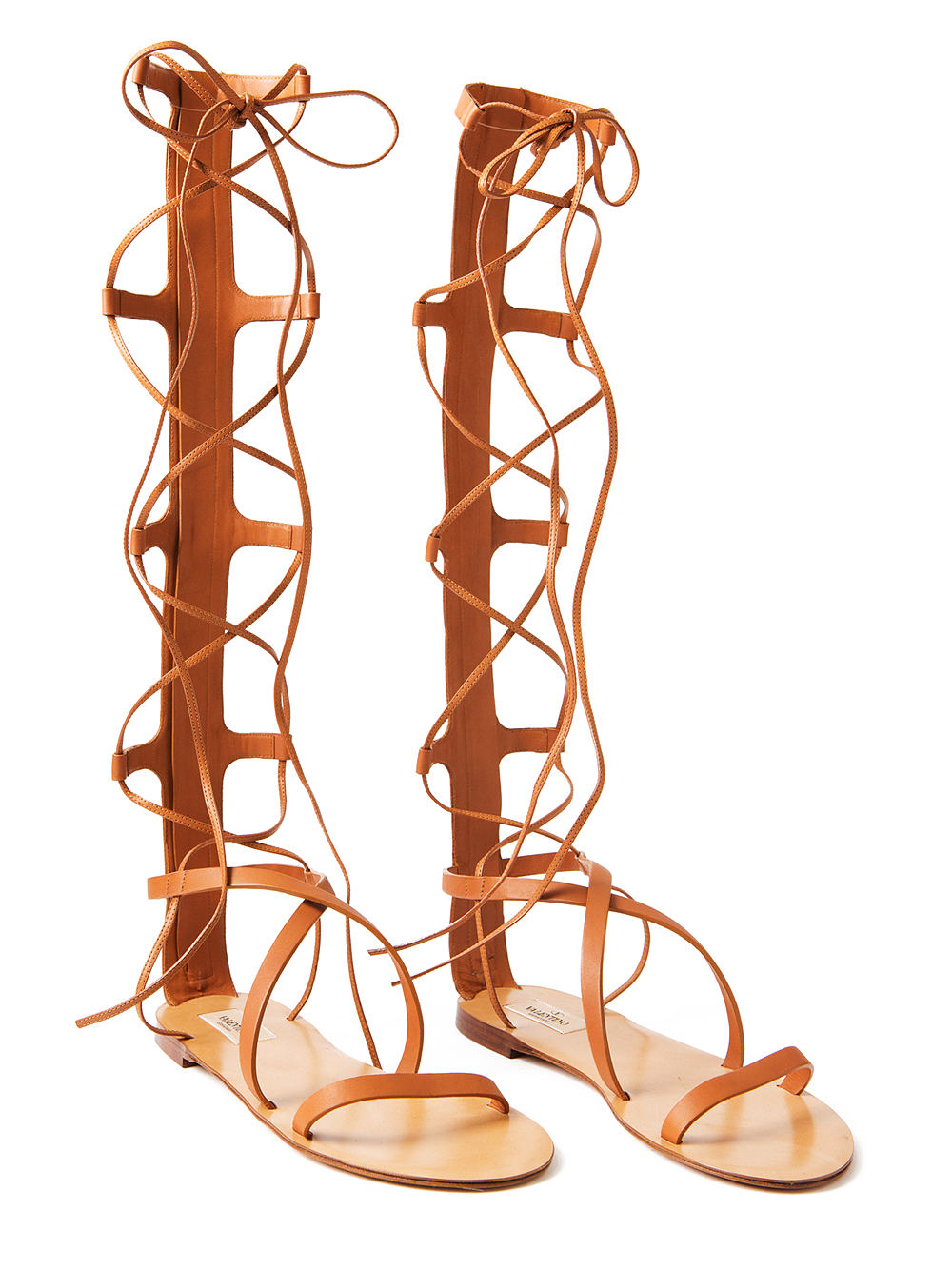 Valentino Tall Gladiator Sandals in Brown - Lyst