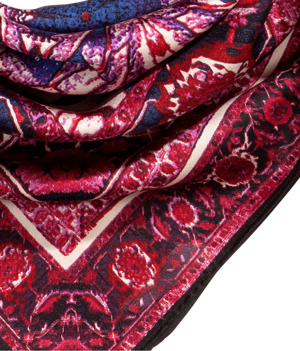 patterned silk scarf