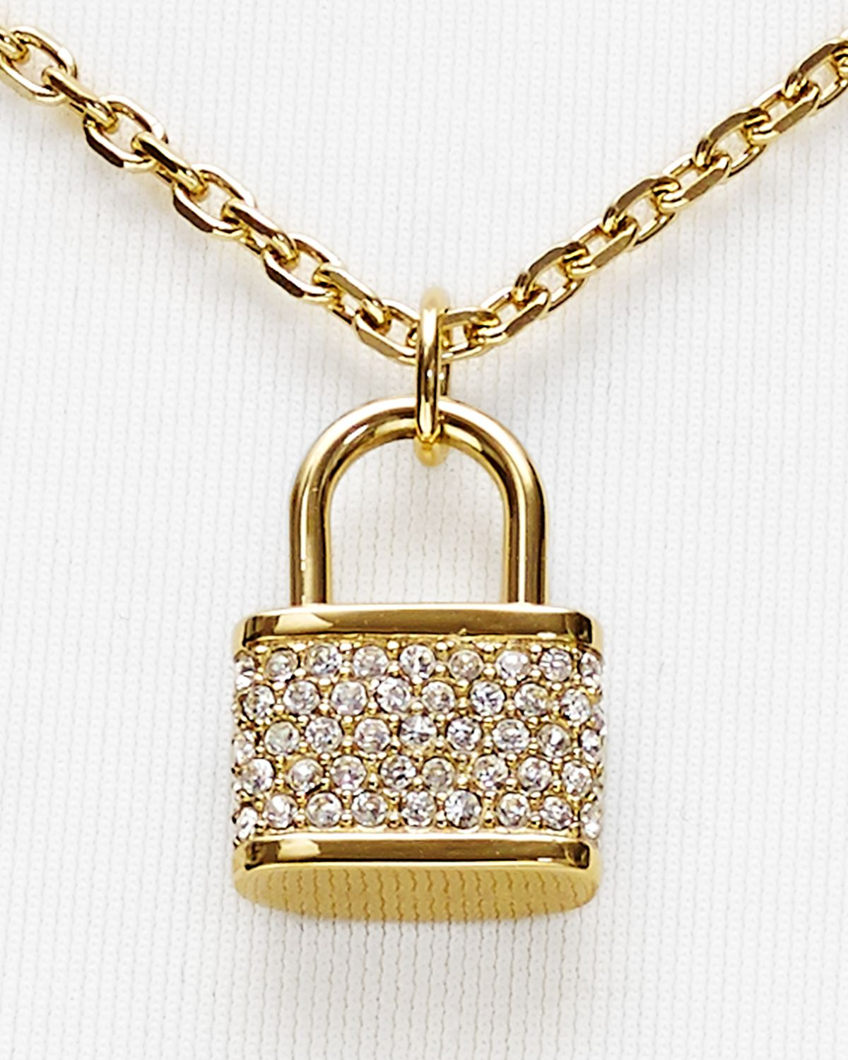 michael kors gold padlock necklace