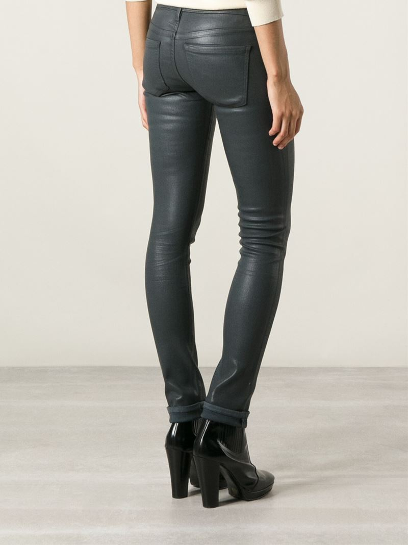grey coated skinny jeans