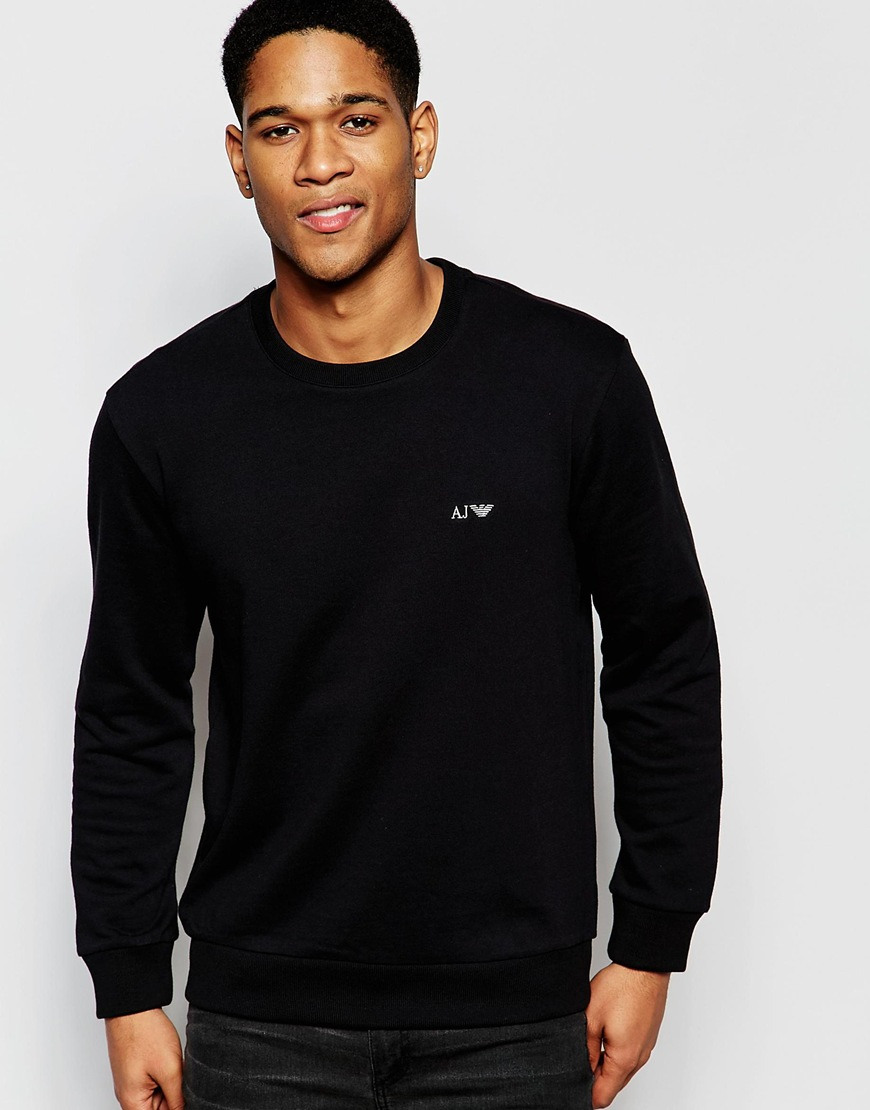 Armani Jeans Sweatshirt With - Black for - Lyst