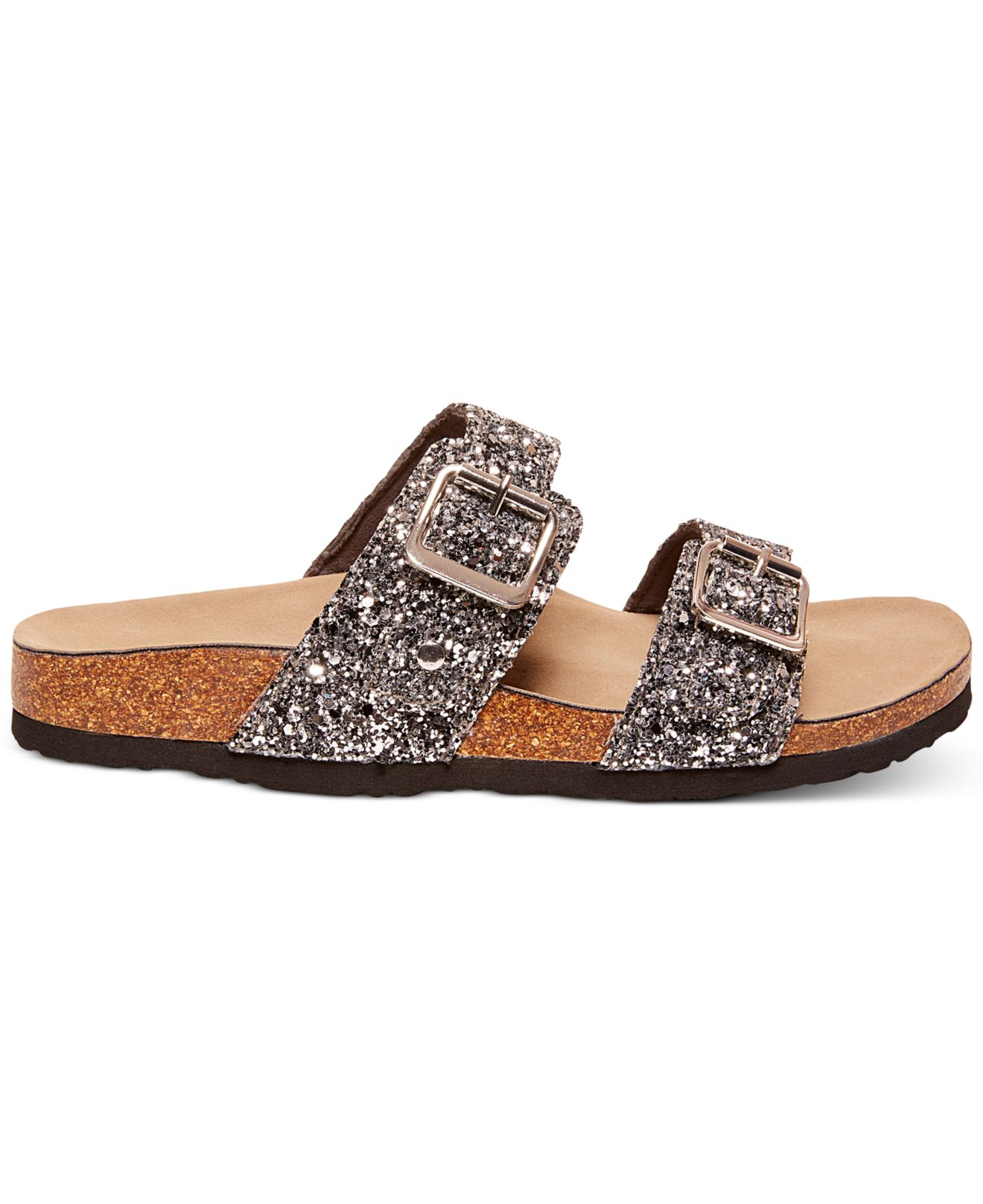Madden Girl Brando Glitter FauxLeather Sandals in Metallic Lyst