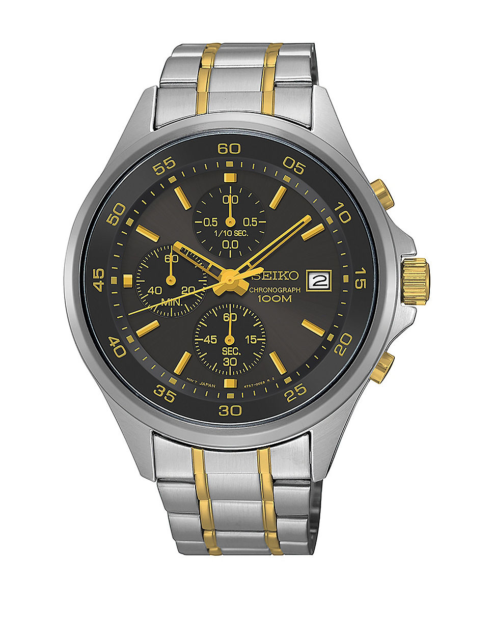 seiko two tone chronograph watch