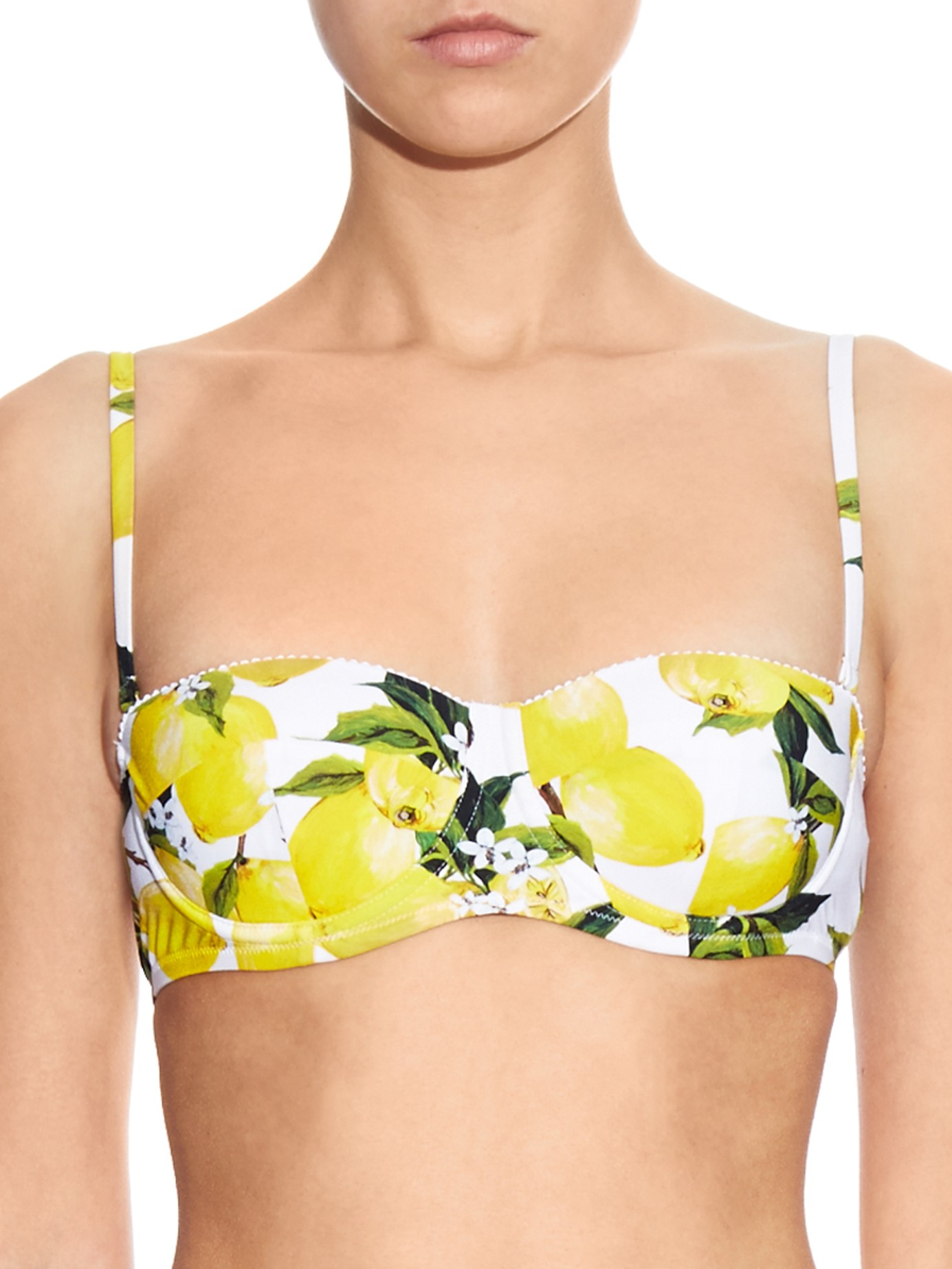 Dolce & Gabbana Lemon-print Balconette Bikini Top in Yellow - Lyst