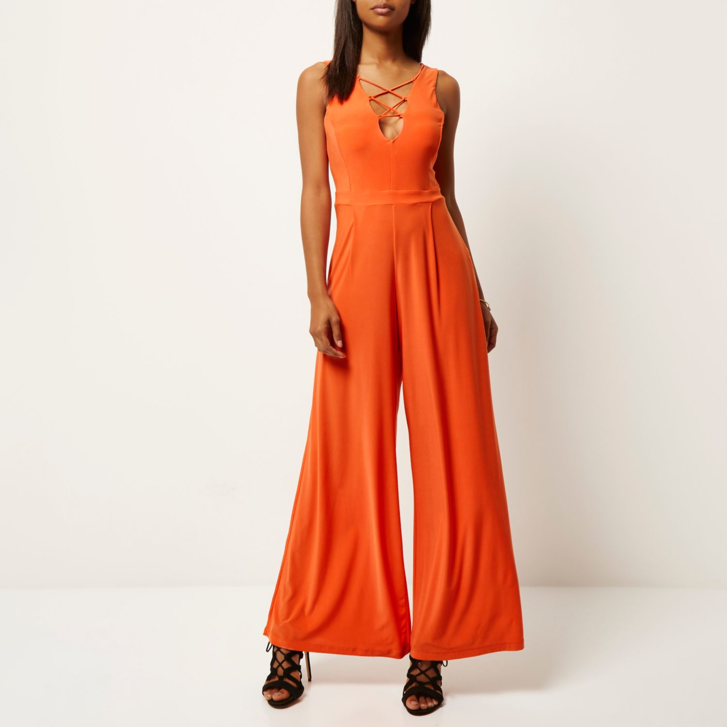 river island orange jumpsuit