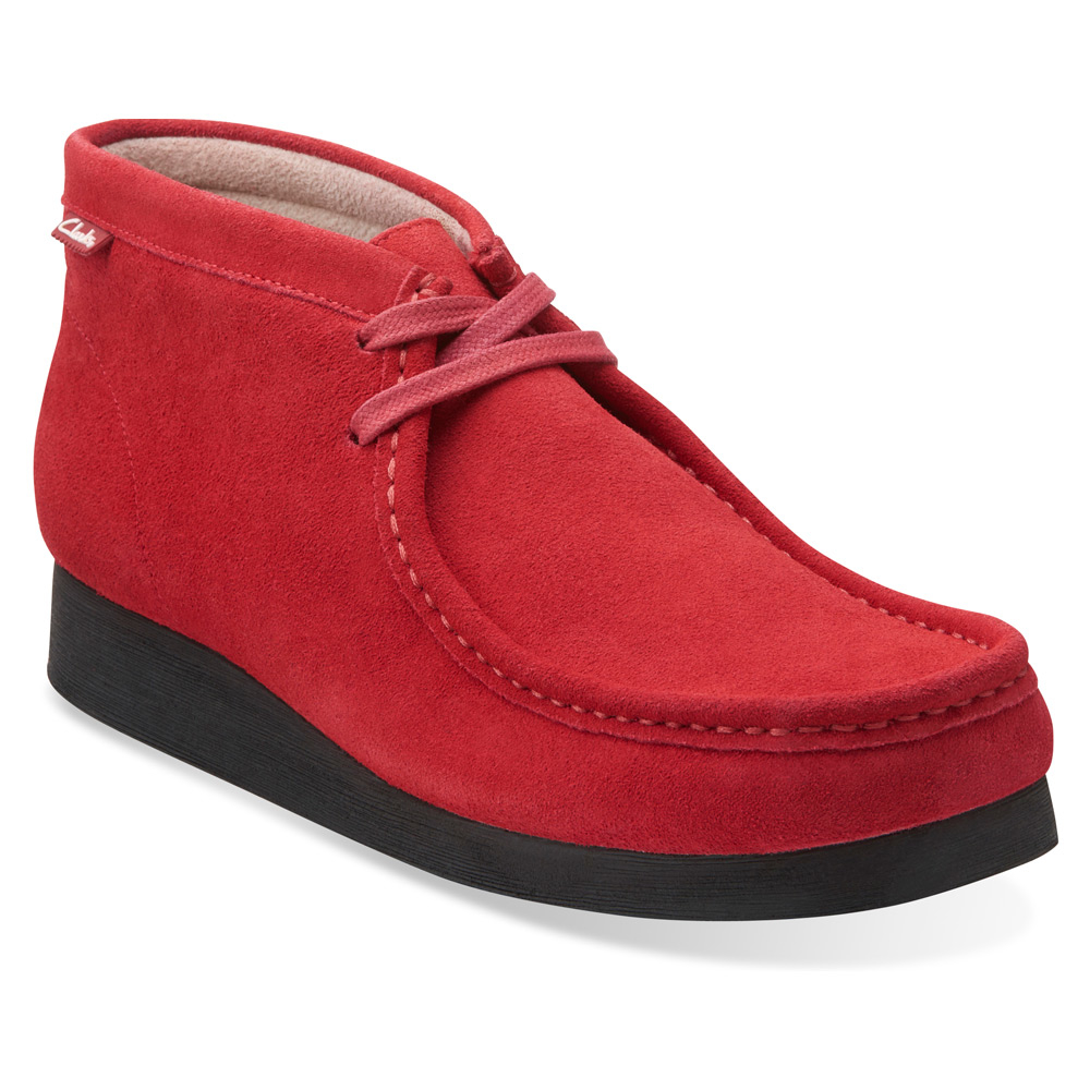 red suede clarks